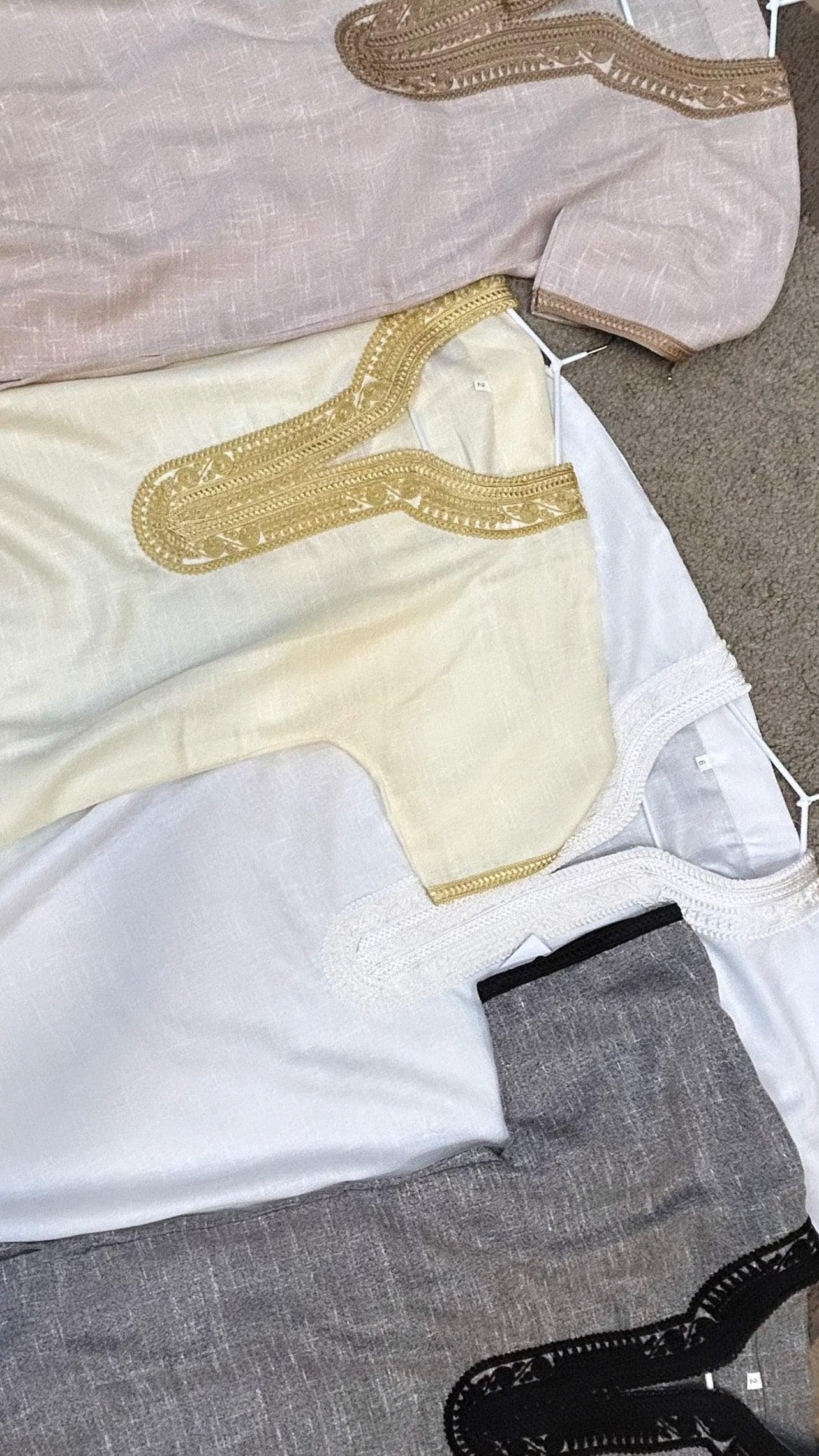Boys Linen Thobe short sleeves - image 4