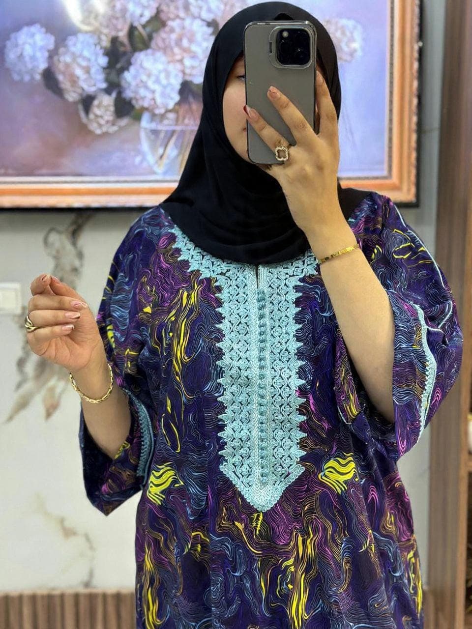 Kaftan Abayah Marble Pattern - image 3