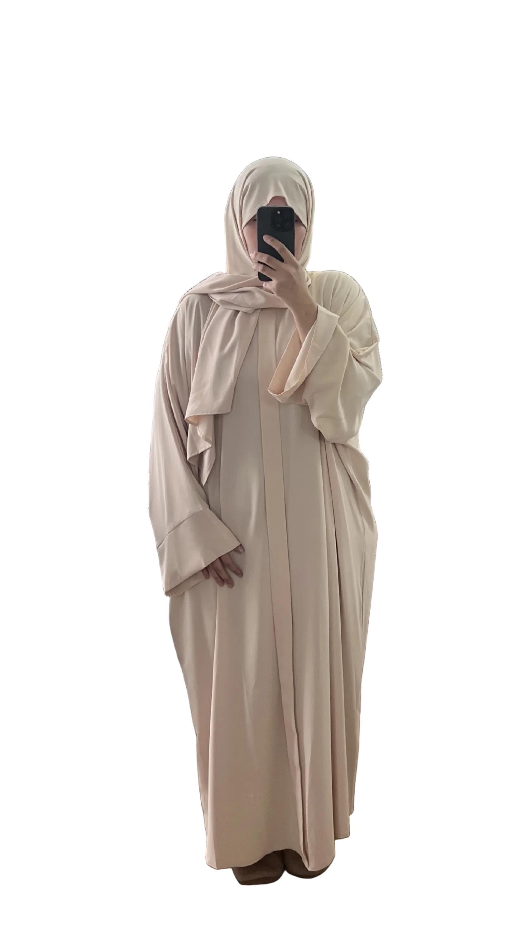 abaya hijab set detail lightweight fabric Umrah
