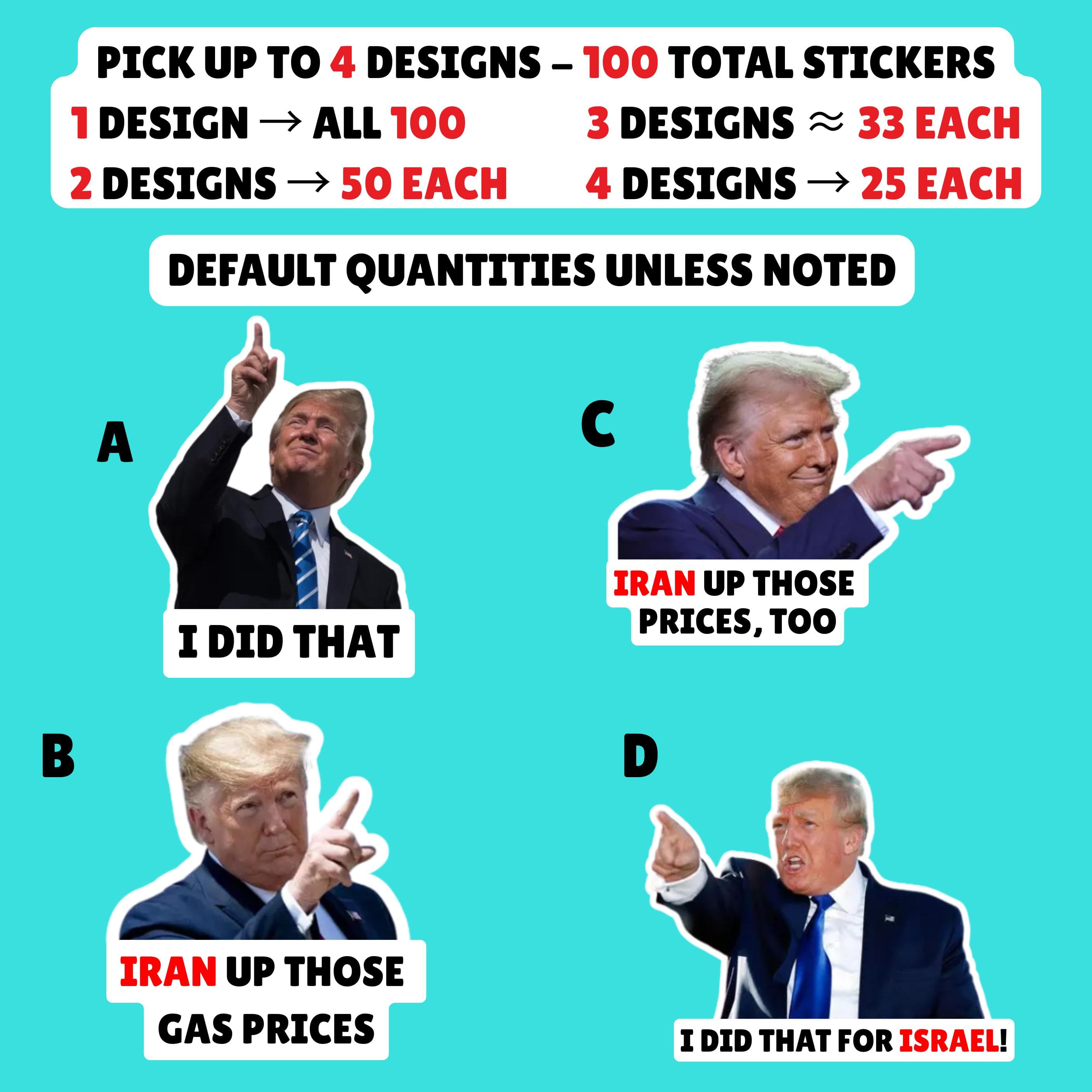 100 Trump "I Did That" Vinyl Sticker | Waterproof Laminated Political Humor Decal - image 3