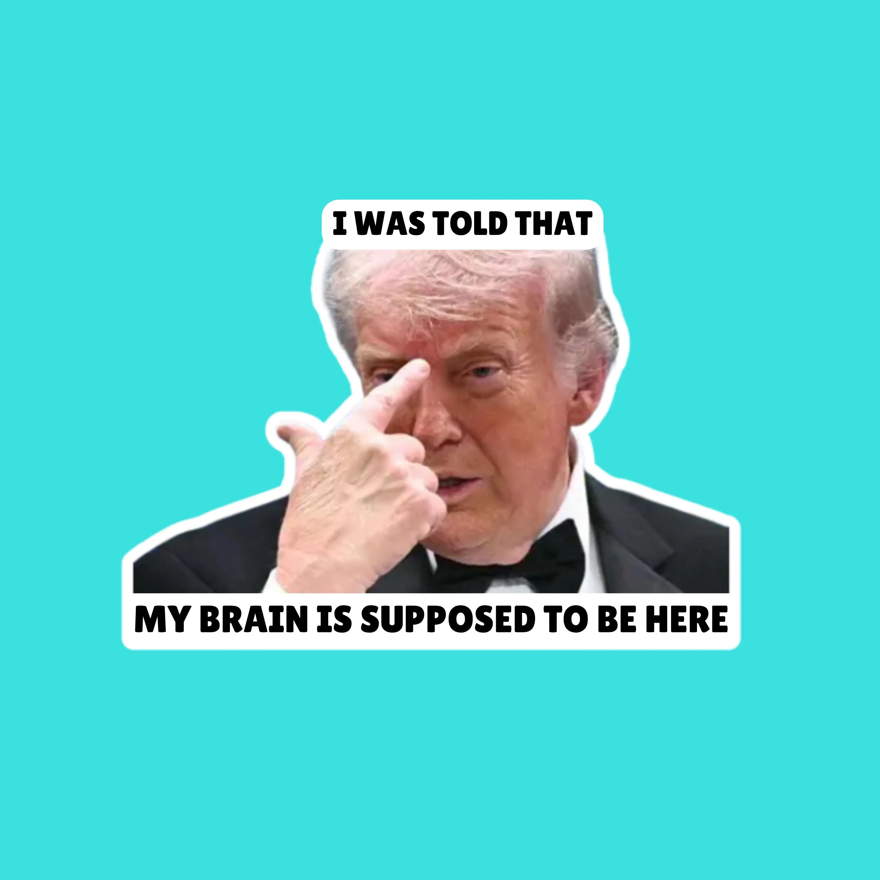 No Brain Trump Waterproof Vinyl Sticker | Anti-Trump, Anti-MAGA