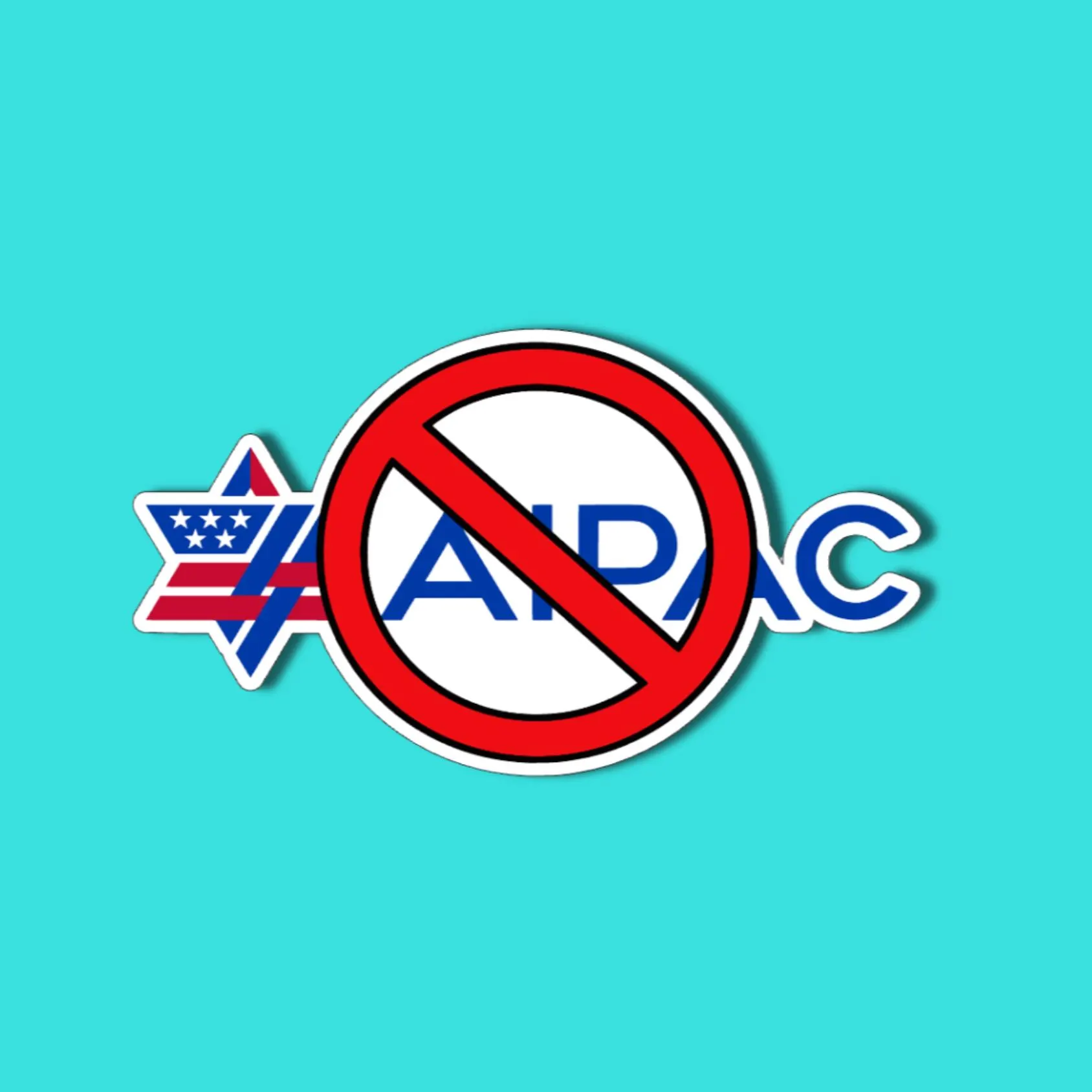 Political Waterproof Sticker - Ban AIPAC | Anti-Trump, Anti-MAGA, Gaza