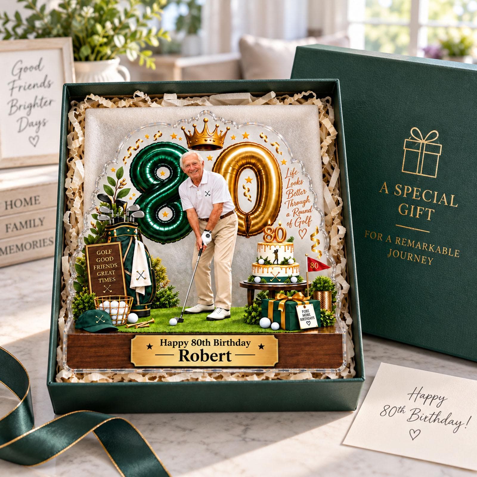 Personalized 80th Birthday Golf Acrylic Plaque, Custom Golfer Gift for Dad Grandpa, 80th Birthday Keepsake, Golf Lover Decor - image 3