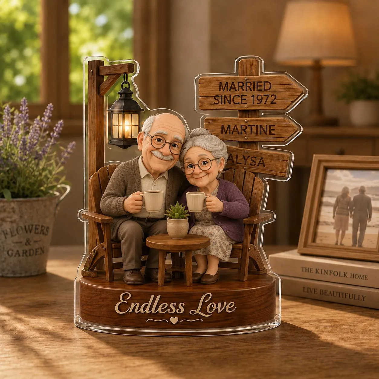 Personalized Anniversary Acrylic Plaque From Photo, Custom Couple Portrait Gift, Married Since Sign, Endless Love Keepsake Decor - image 2