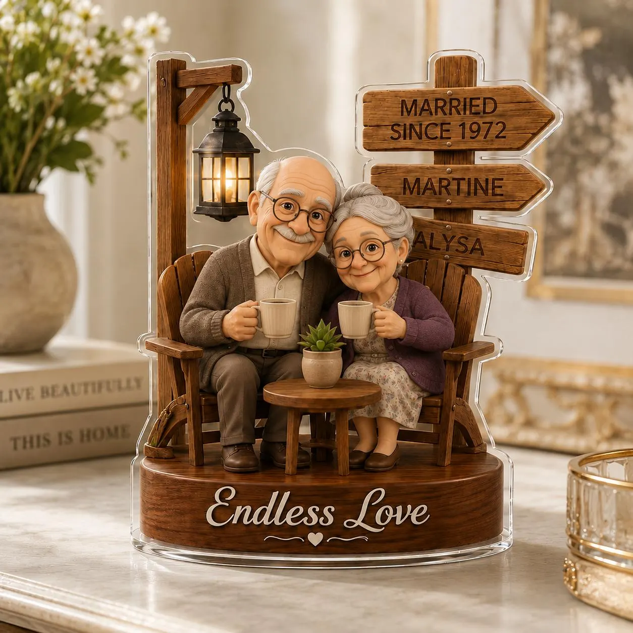 Personalized Anniversary Acrylic Plaque From Photo, Custom Couple Portrait Gift, Married Since Sign, Endless Love Keepsake Decor - image 4