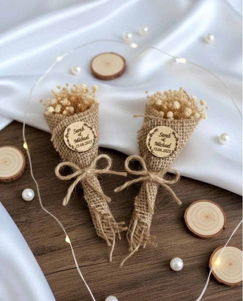 Personalized Wedding Favors, Dried Flower Magnet, Rustic Guest Gifts, Baptism Gift - image 5