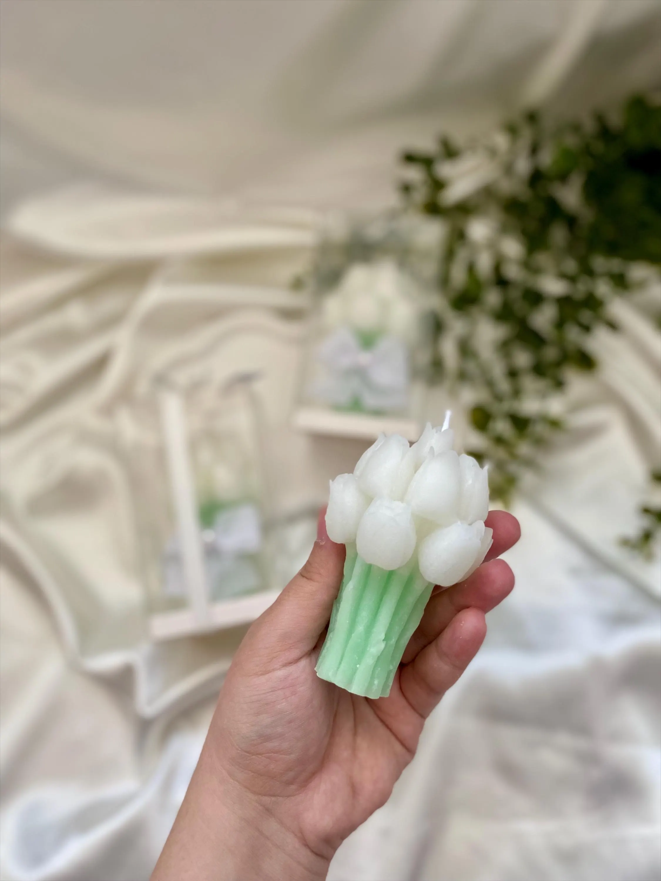 Personalized Tulip Bouquet Candle Favors,Wedding Favor ,Baptism , Mother’s Day Gift - image 4