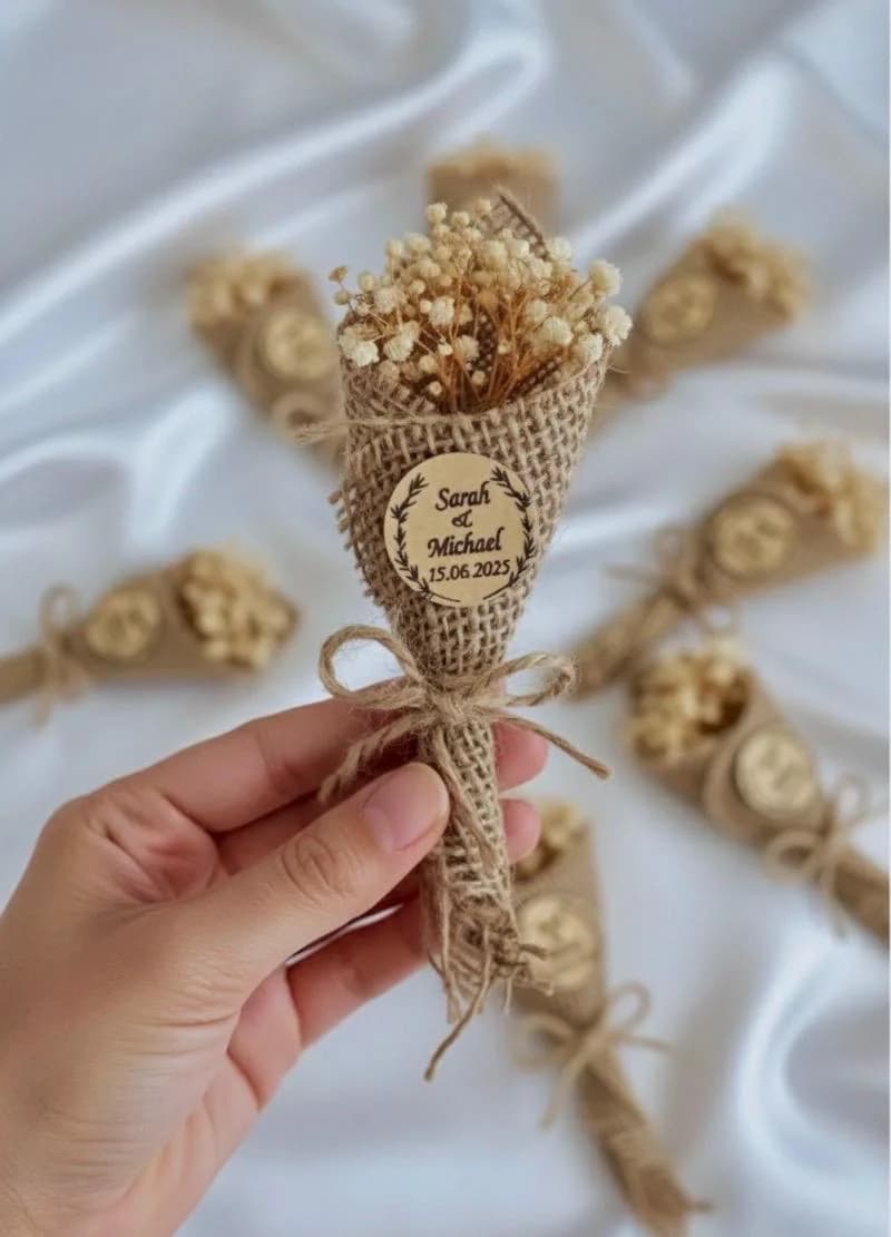 Personalized Wedding Favors, Dried Flower Magnet, Rustic Guest Gifts, Baptism Gift