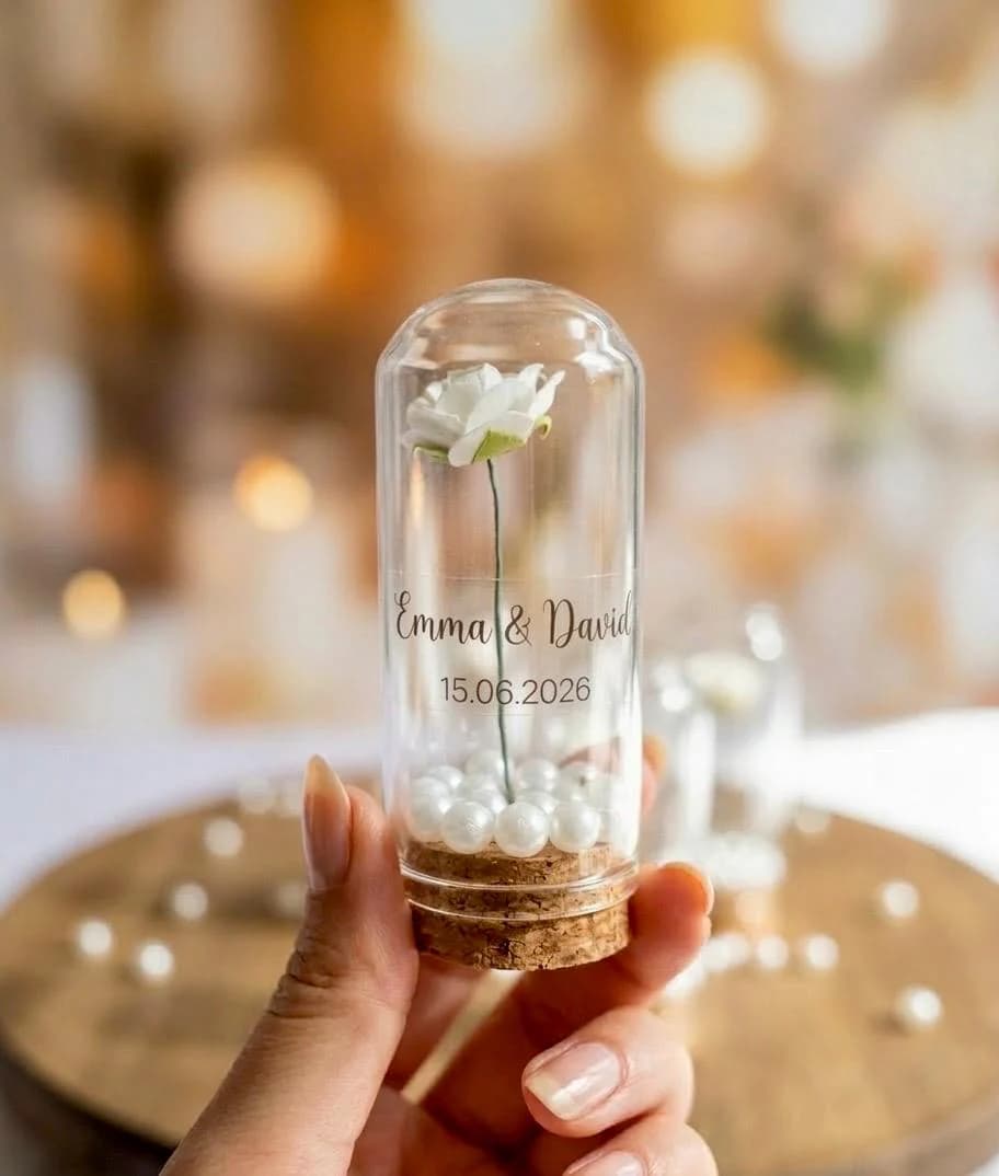 Personalized Enchanted Rose Glass Dome Wedding Favor - Beauty and the Beast Favors - Baptism - Engagement - image 3