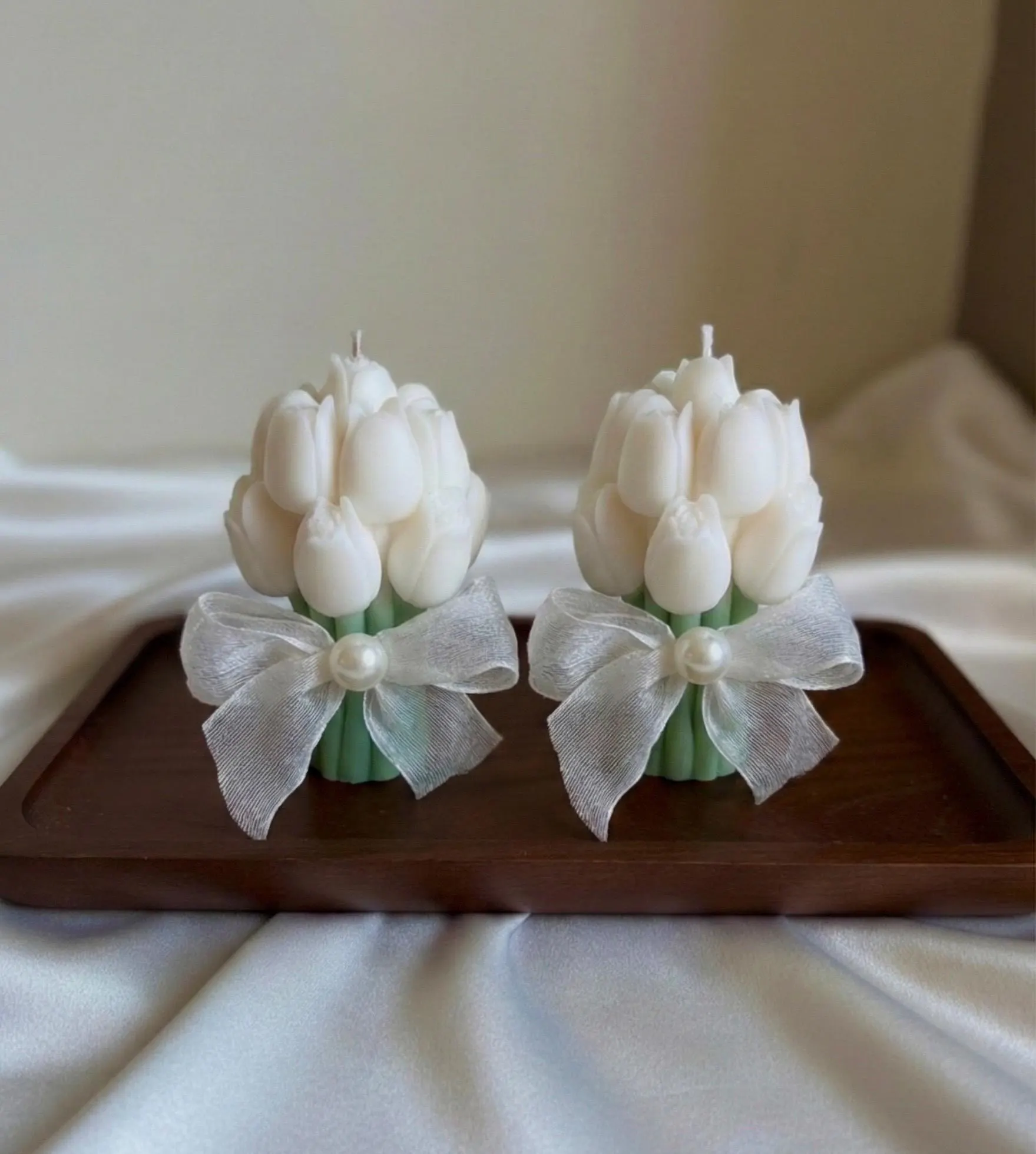 Personalized Tulip Bouquet Candle Favors,Wedding Favor ,Baptism , Mother’s Day Gift - image 5