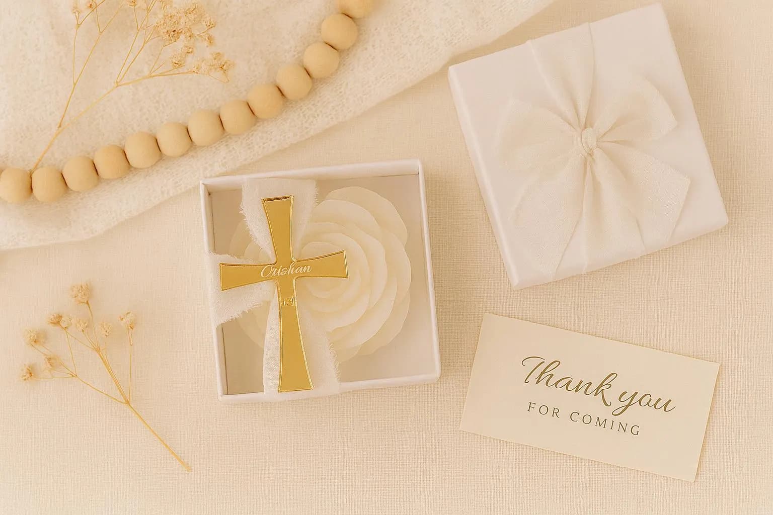 Custom Baptism Candle Favor,  Personalized Pilexi, Handmade Christening Gift - image 3