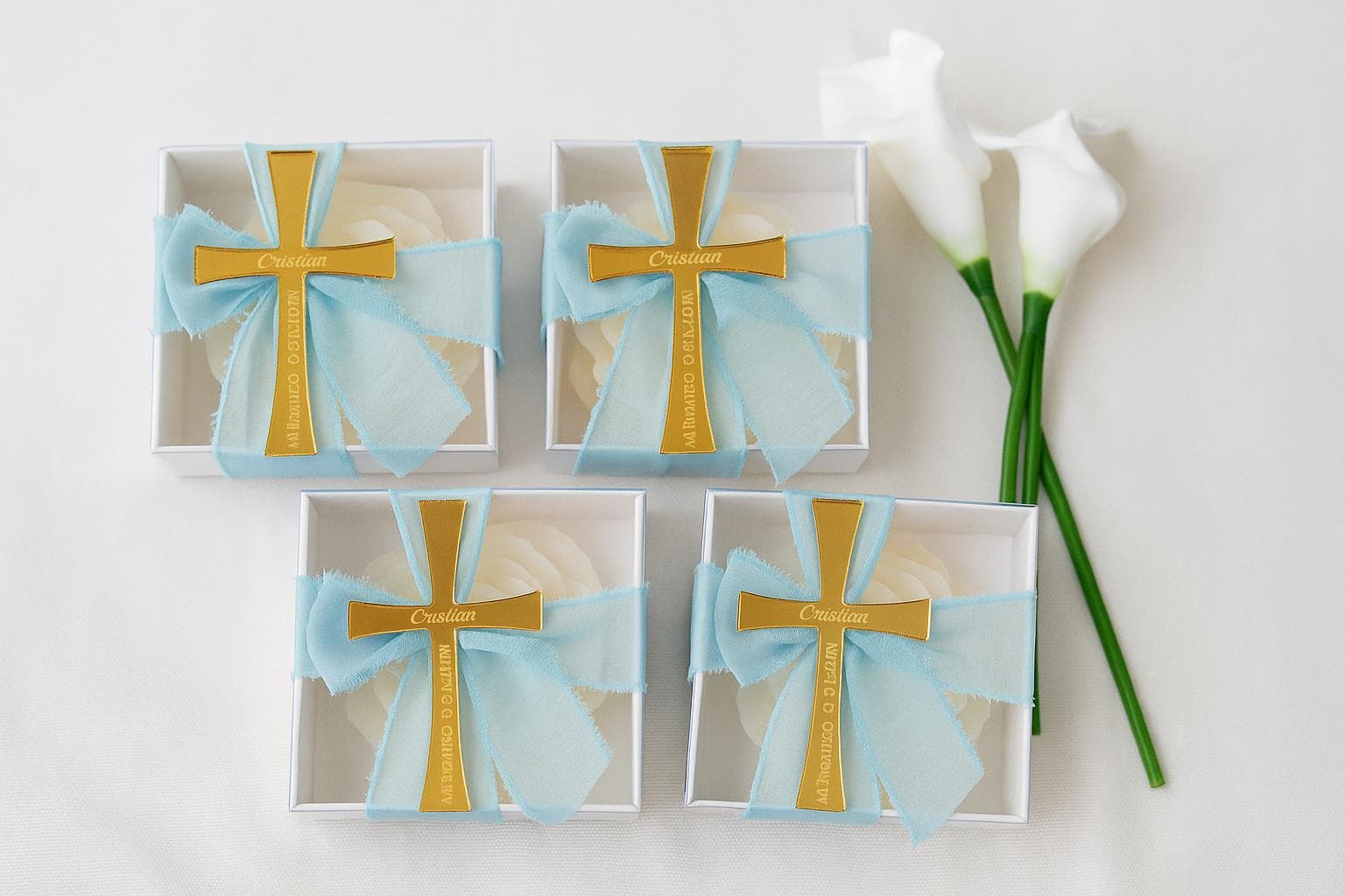 Custom Baptism Candle Favor,  Personalized Pilexi, Handmade Christening Gift - image 4