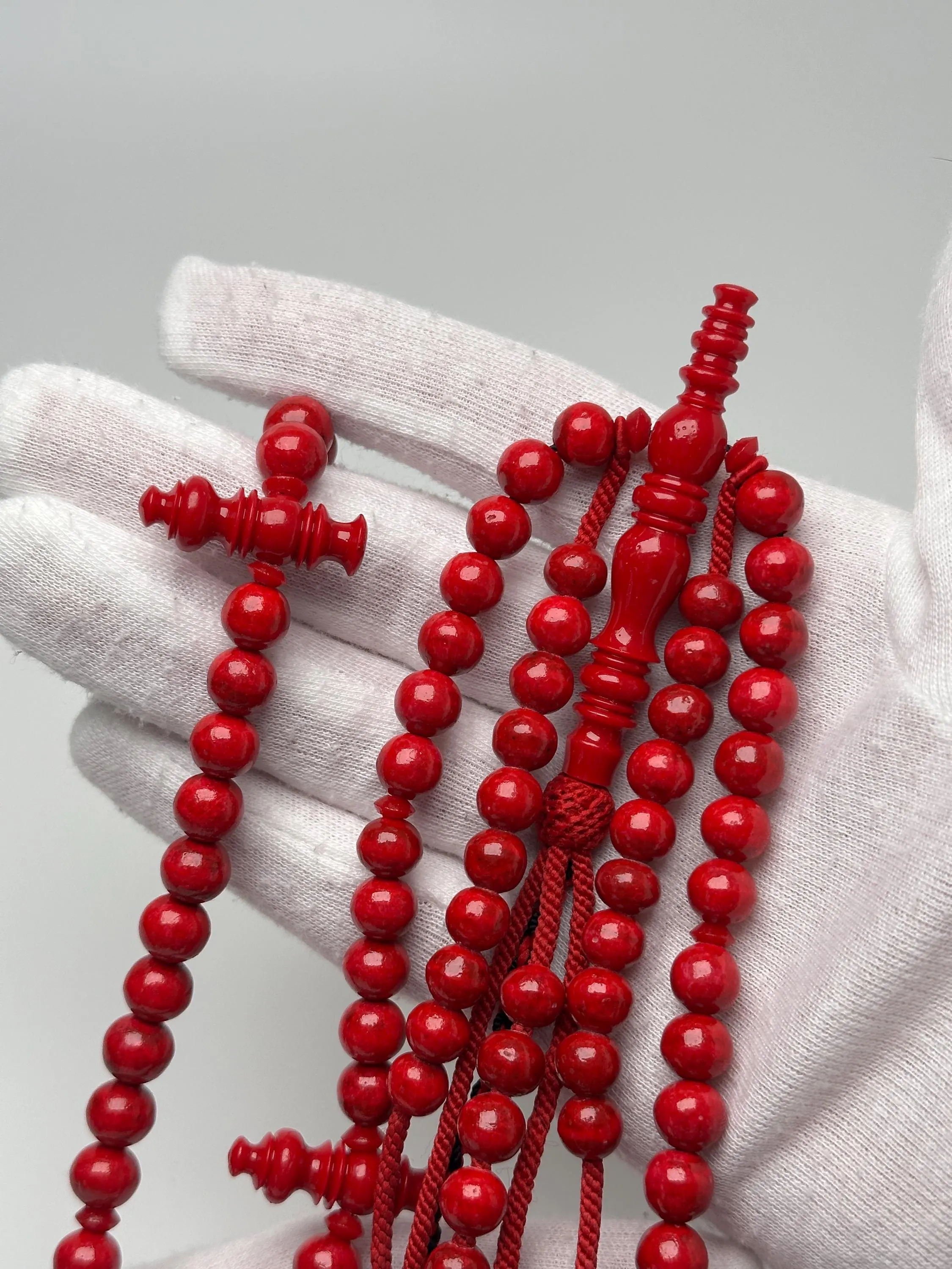 Tasbih Tijani Marjane – Corail rouge, Ficelle rouge | Kourous Artisanal - image 4