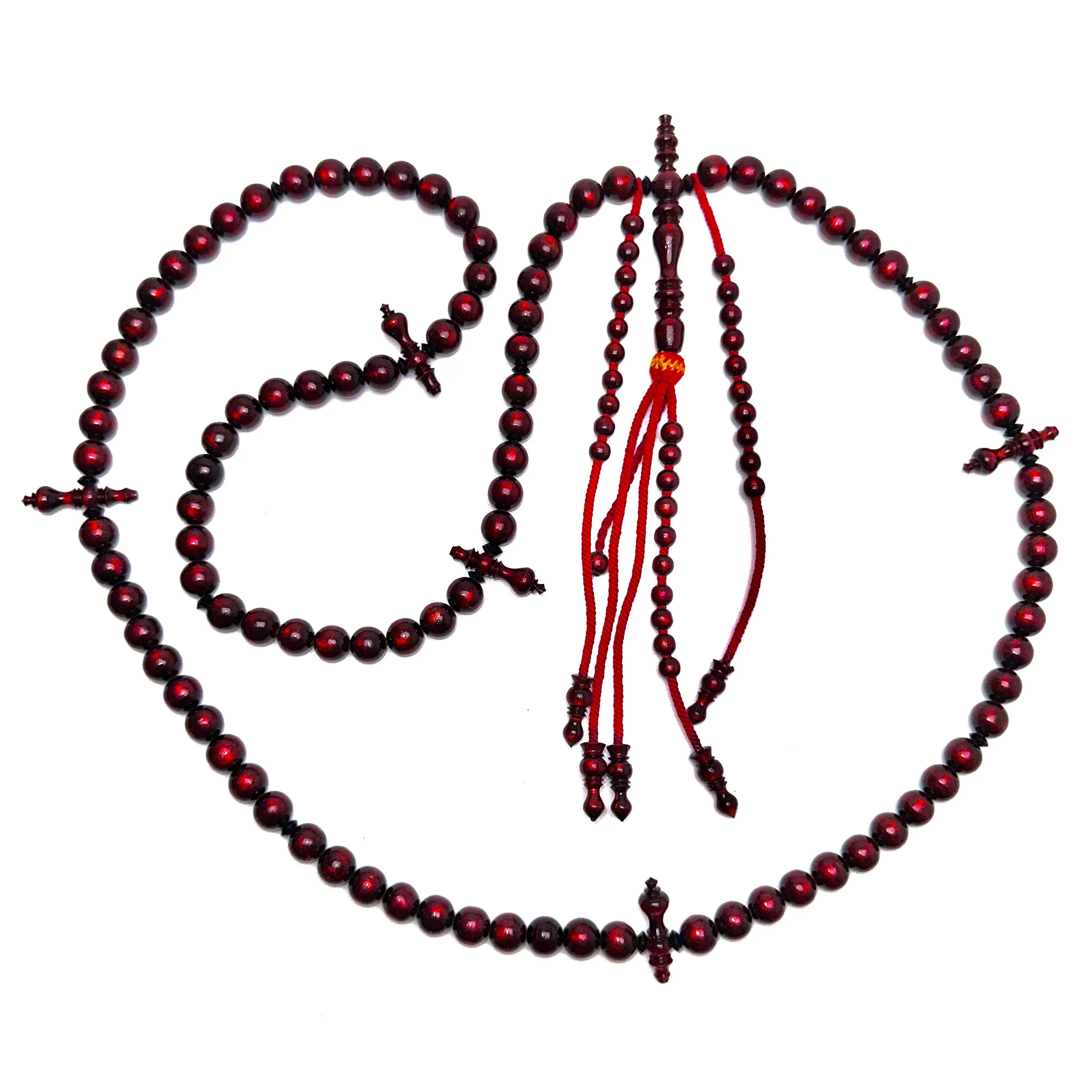Tasbih Tijani en Yusr Khor – Corail Rouge, Ficelle Rouge | Kourouss Artisanal - image 2