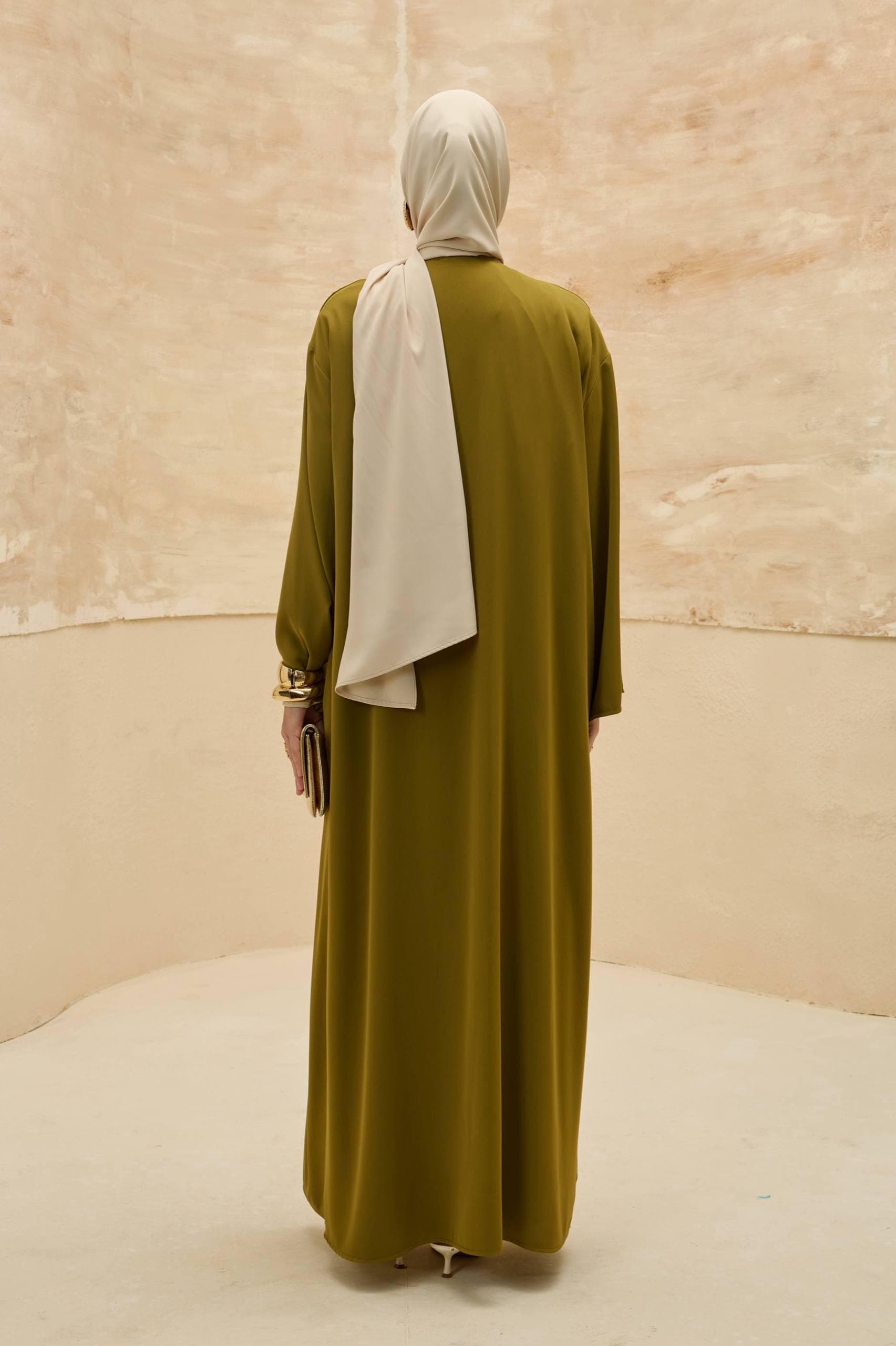 Kimono-Style Green Abaya with Pearl Details - Ramadan & Eid Modest Muslim Dress - image 5