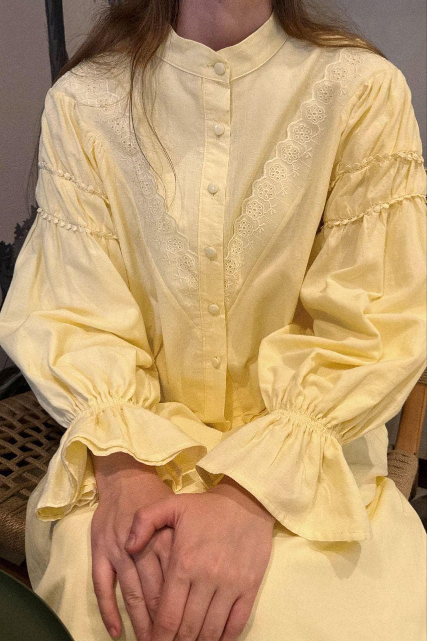 Modest Cotton Dress Set - Yellow Two Piece Outfit, Cottagecore Prairie Dress - image 4