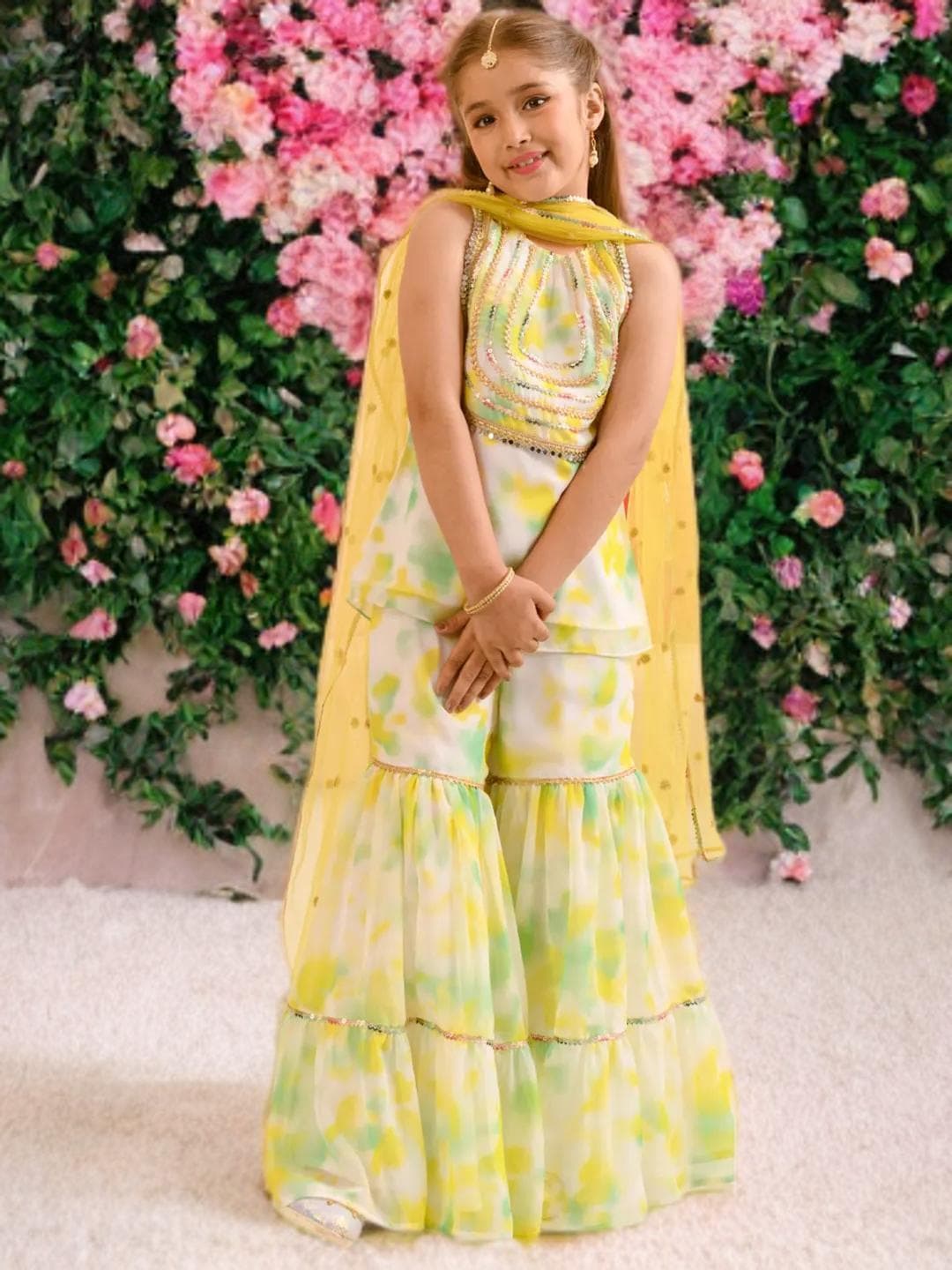 Kids Eid Outfit | Gotta Patti Sharara Set for Girls