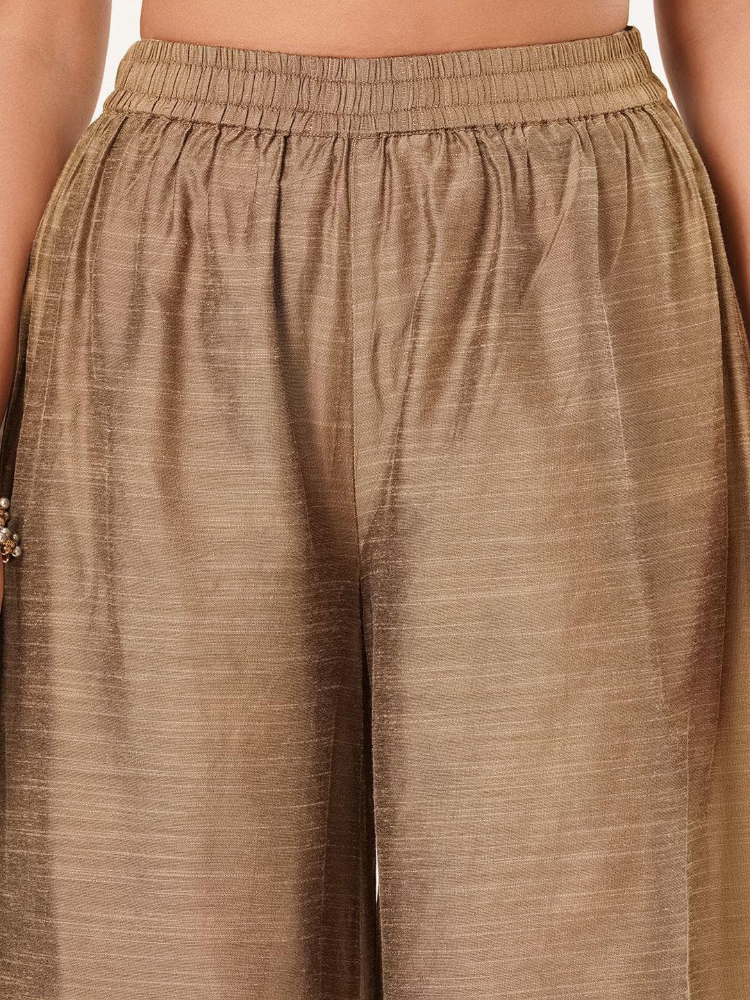 Gold Palazzos Indian Flared Ethnic Bottoms - image 3