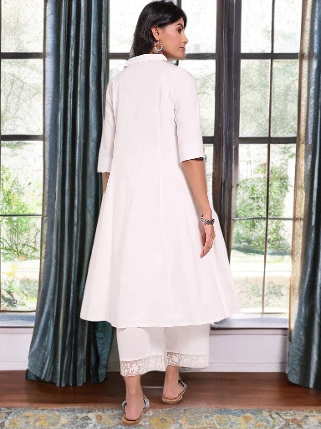 Cream Kurta Cotton Indian Traditional Wear - image 5