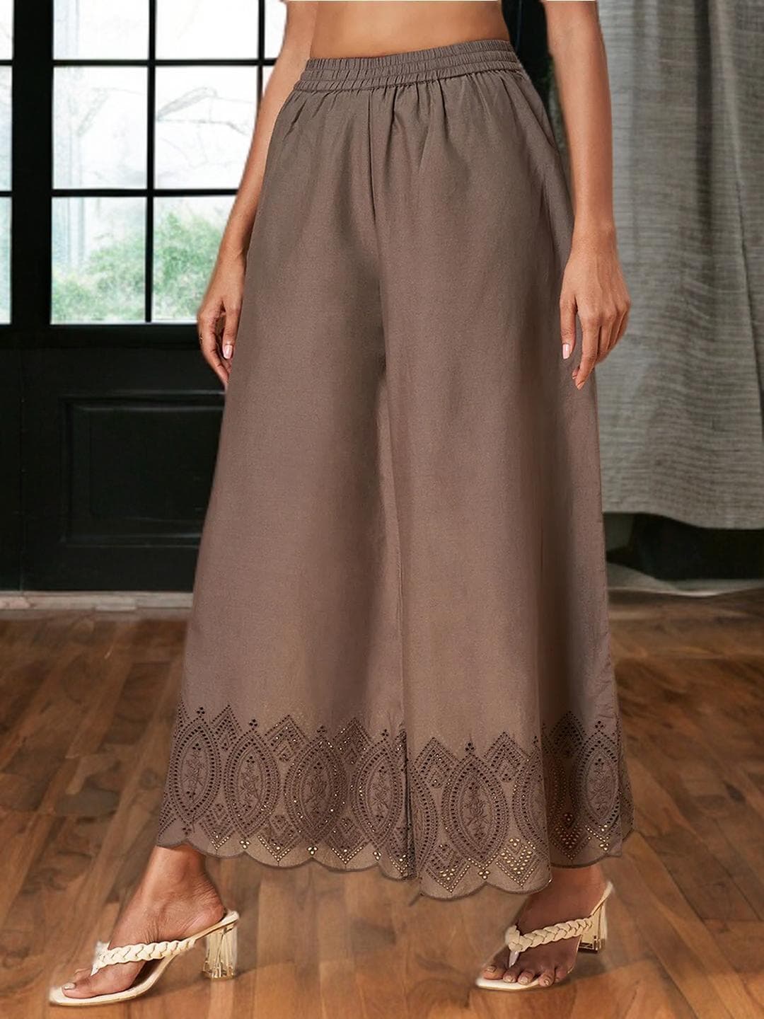 Charcoal Palazzos Indian Ethnic Flared Bottoms