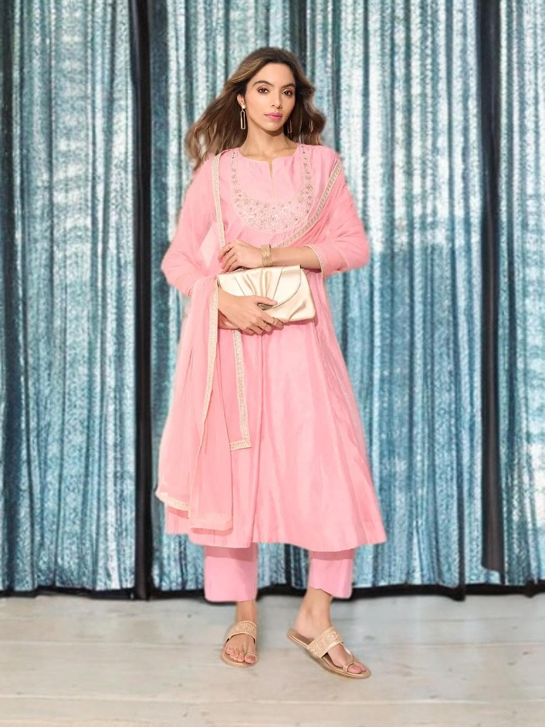 Pink Embroidered Suit Indian Wedding Outfit