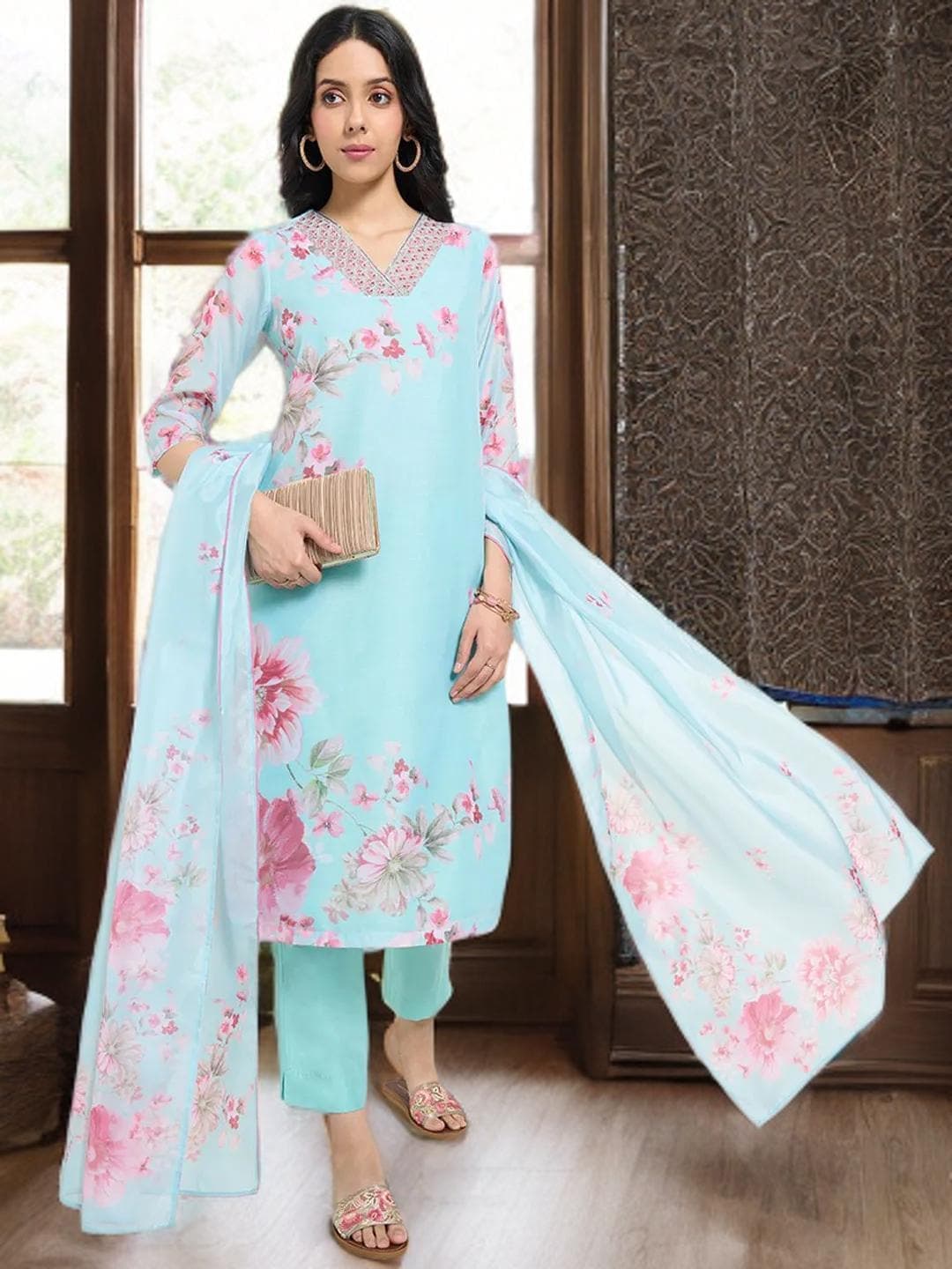 Blue Kurta Suit Pakistani Wedding Guest Outfit