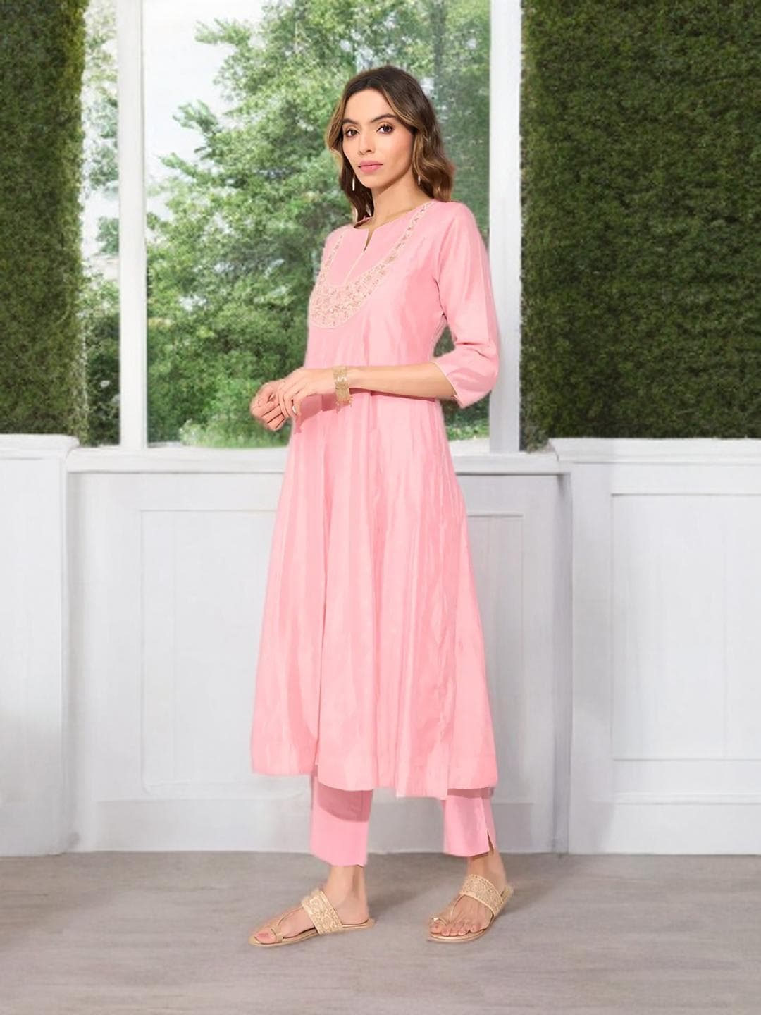 Pink Embroidered Suit Indian Wedding Outfit - image 4