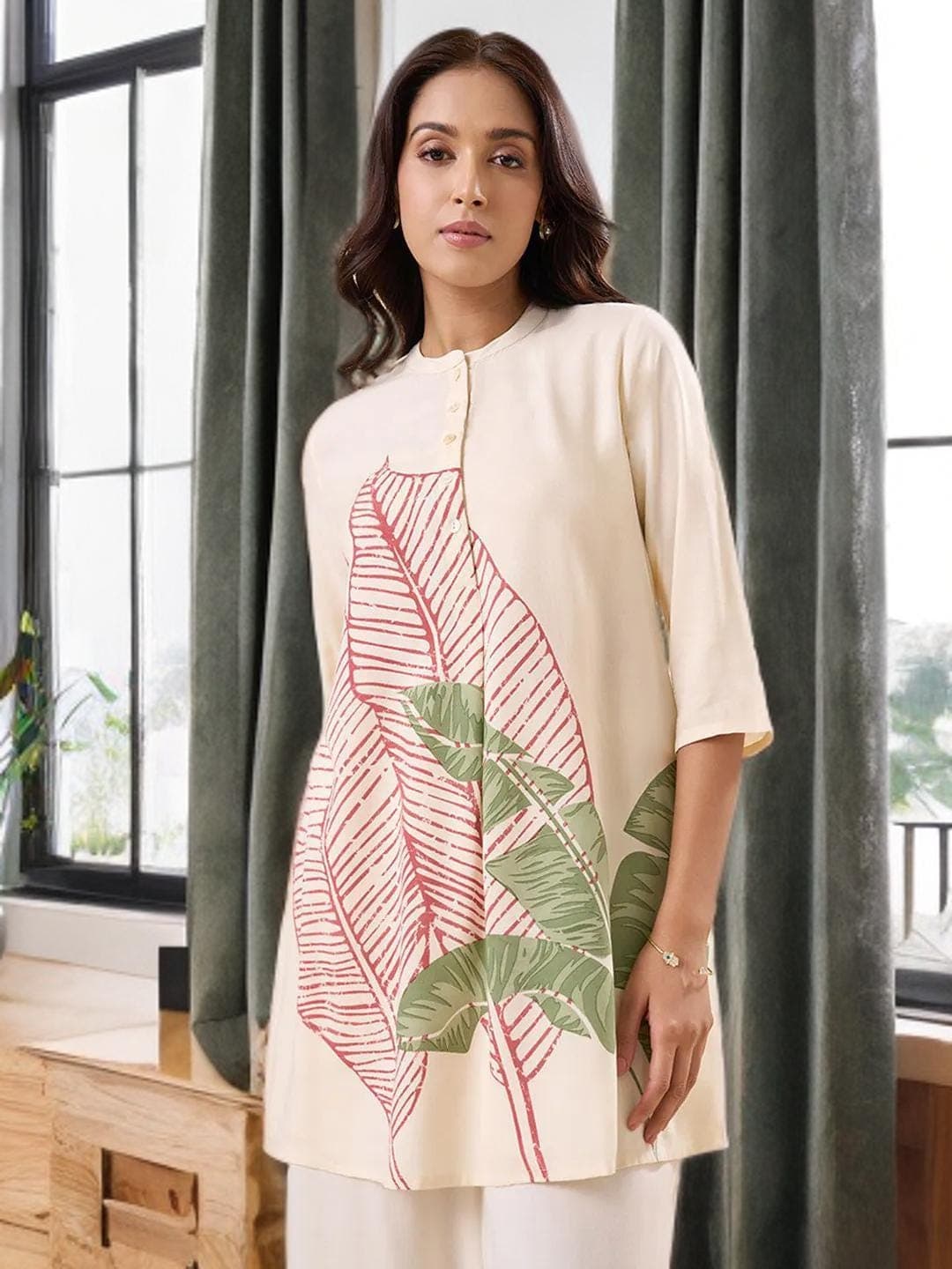 Bloke Core Tunic Neutral Earthy Relaxed Top