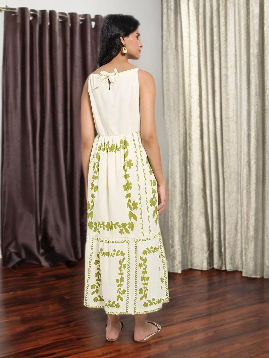 Floral Maxi Dress Halter Neck Summer Gown - image 5
