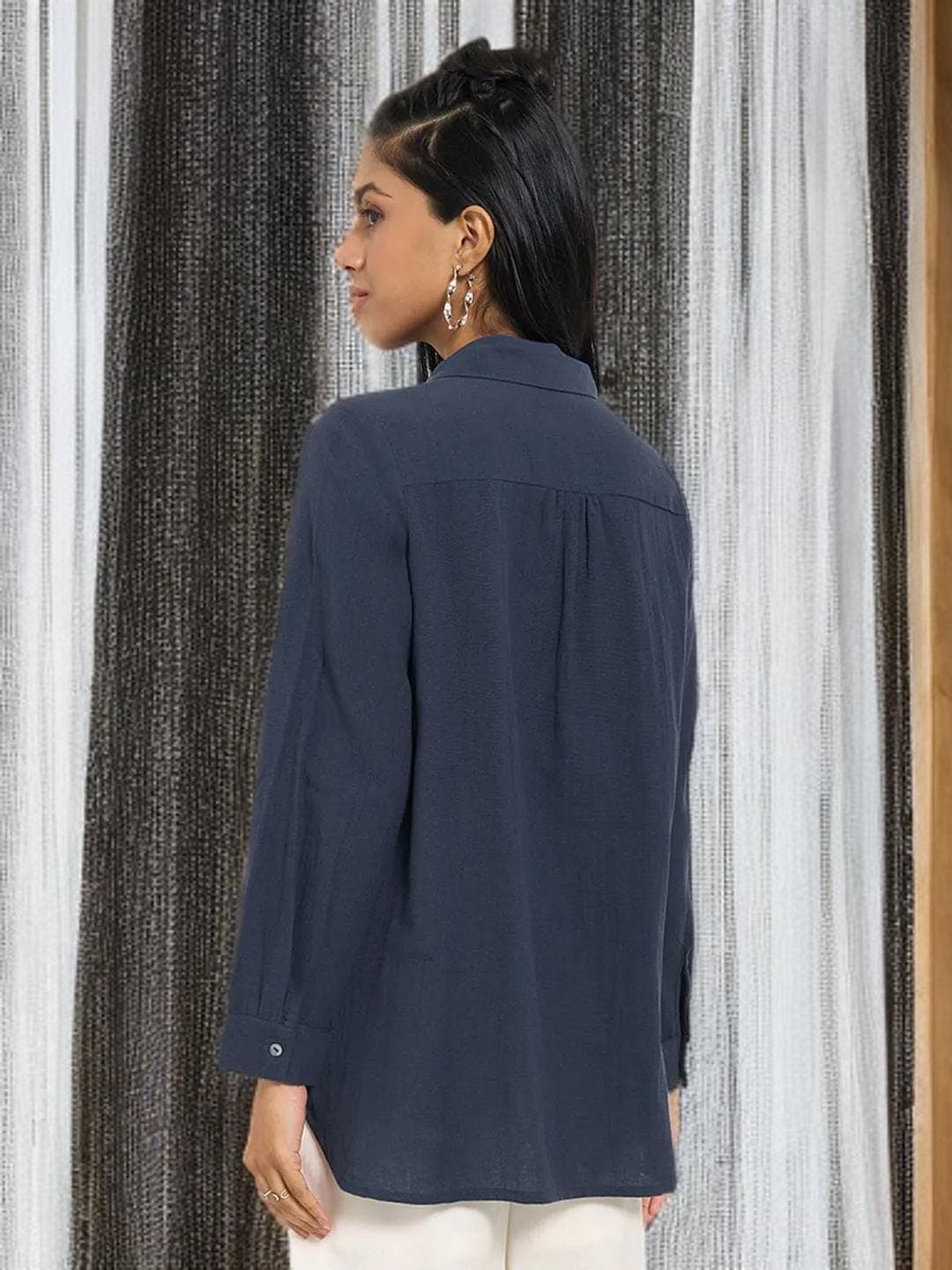 Dark Academia Tunic Embroidered Collar Top - image 4