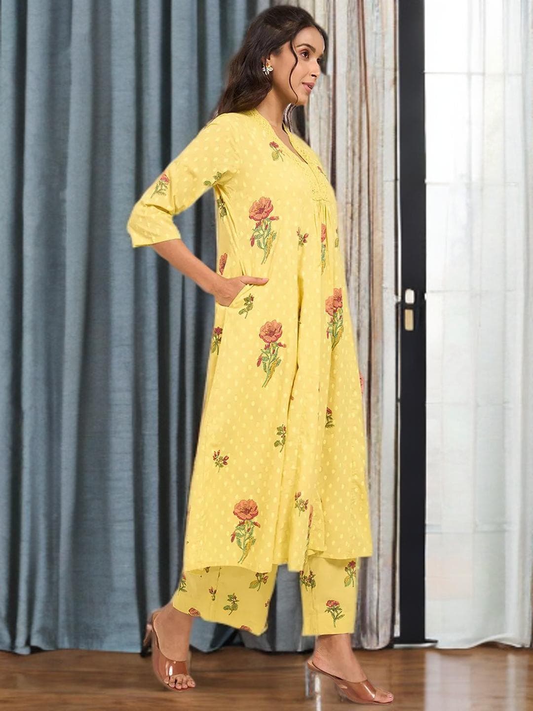 Olive Green Kurta Indian Festival Wear - image 3