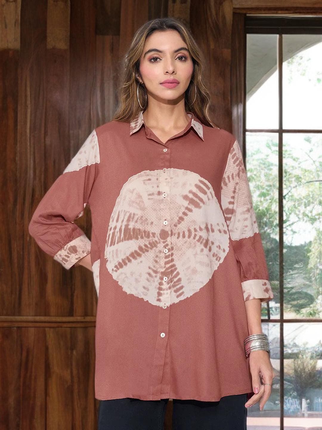 Royalcore Tunic Elegant Print Renaissance Blouse