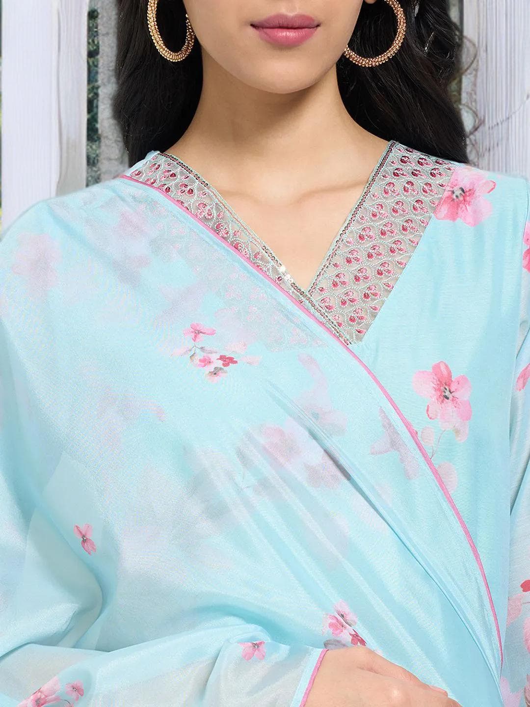 Blue Kurta Suit Pakistani Wedding Guest Outfit - image 3