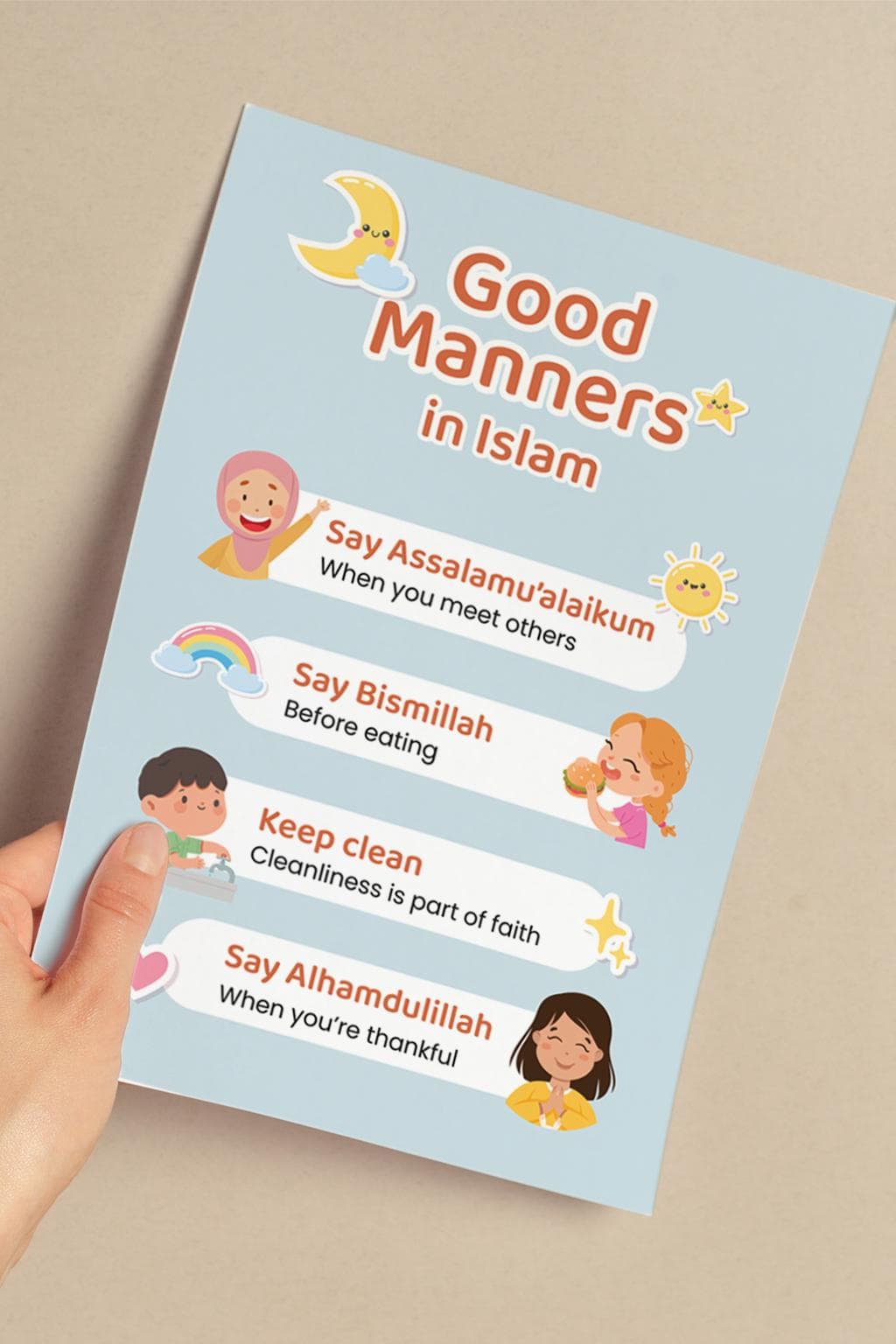 Islamic Kids Wall Art | Good Manners in Islam Poster (Digital Download) - image 3