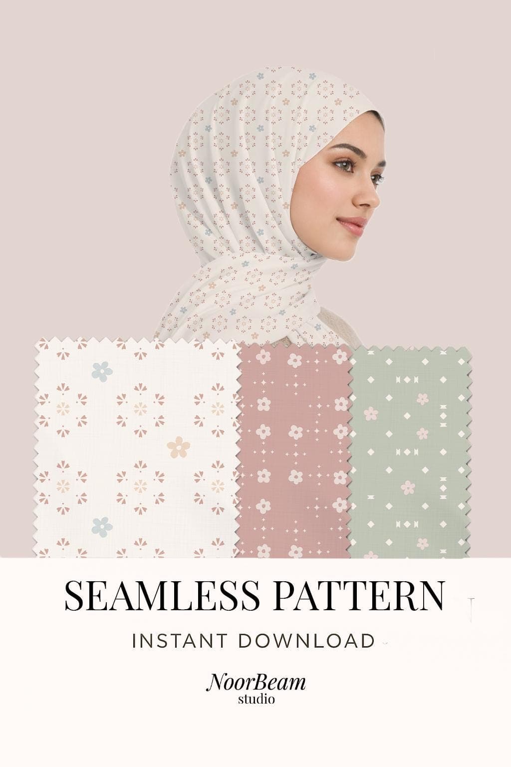 Floral Seamless Pattern | Soft Pastel Fabric Design (Digital Download)