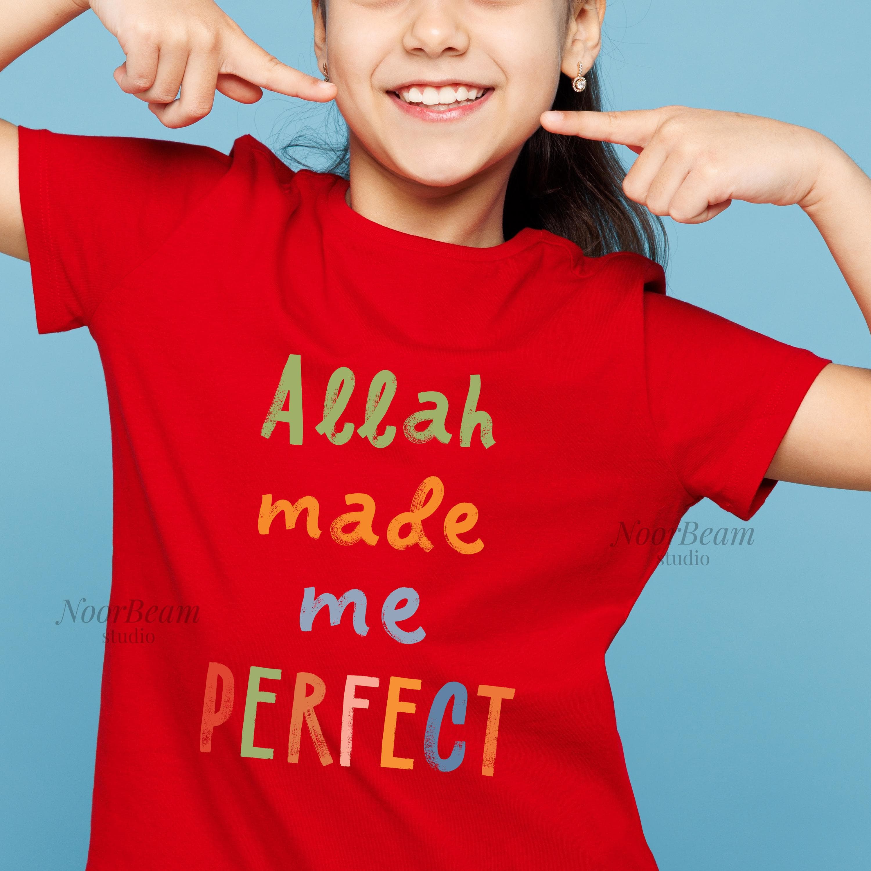 Islamic Kids T-Shirt PNG | Allah Made Me Affirmation (Digital Download) - image 3