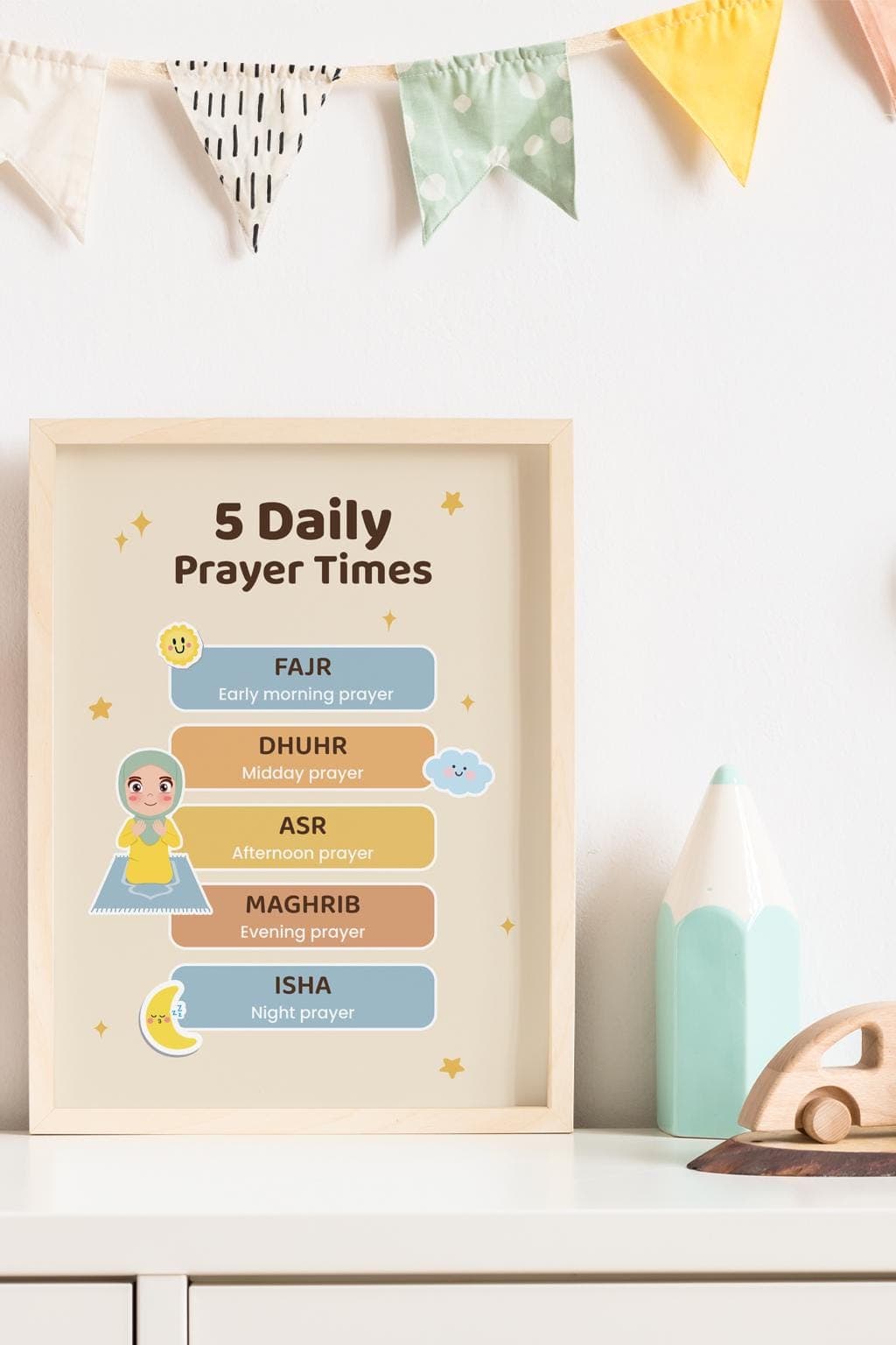 Islamic Kids Poster | 5 Daily Prayer Times Poster | Islamic Educational Print (Digital Download) - image 4