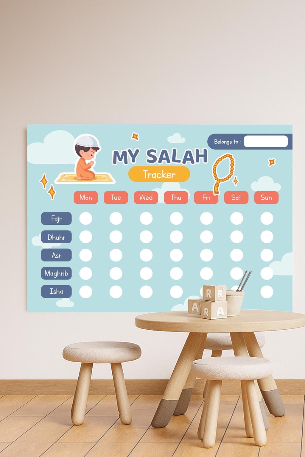 Salah Tracker, Printable Prayer Chart for Kids - image 3