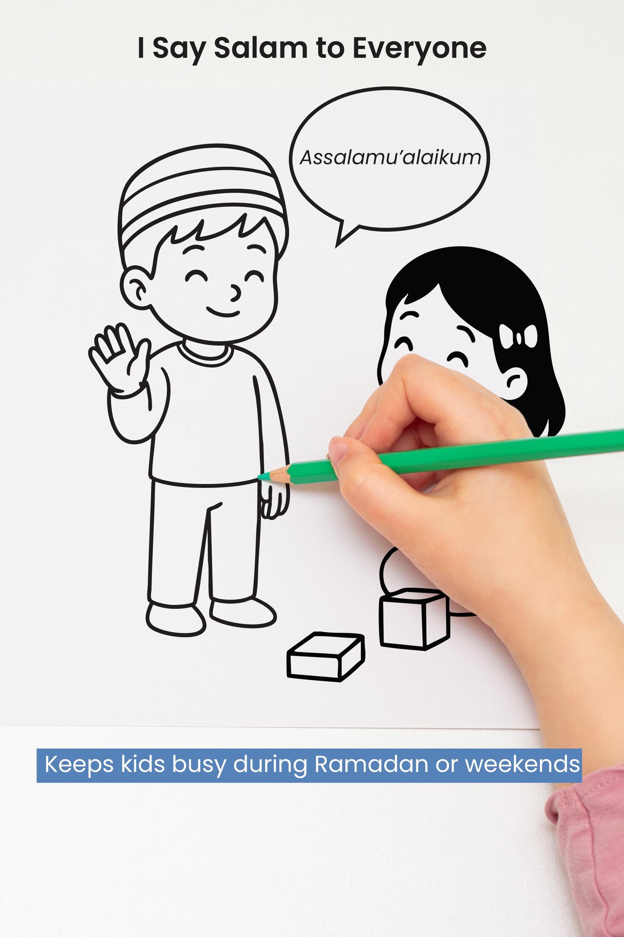 20 Islamic Coloring Pages for Kids – Muslim Manners Coloring Sheets, Printable PDF - image 4