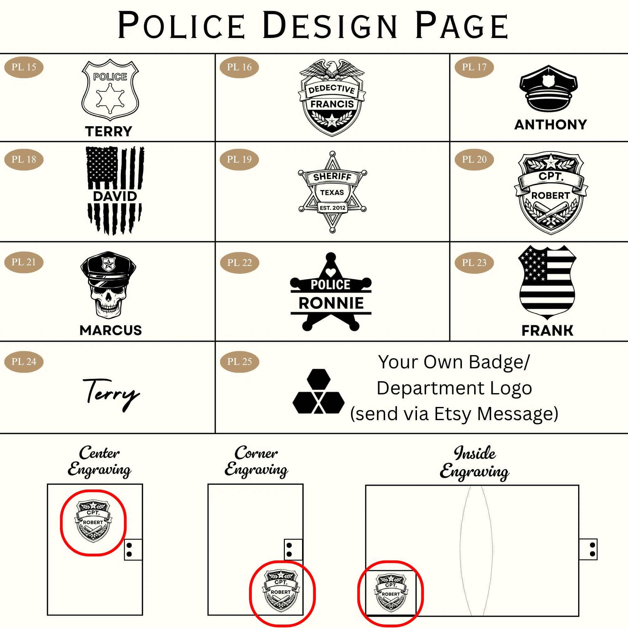 Personalized Leather Portfolio for Police, A4 A5 Document Holder, Law Enforcement Padfolio, Retiree Gifts, Retirement Gift for Officers - image 2