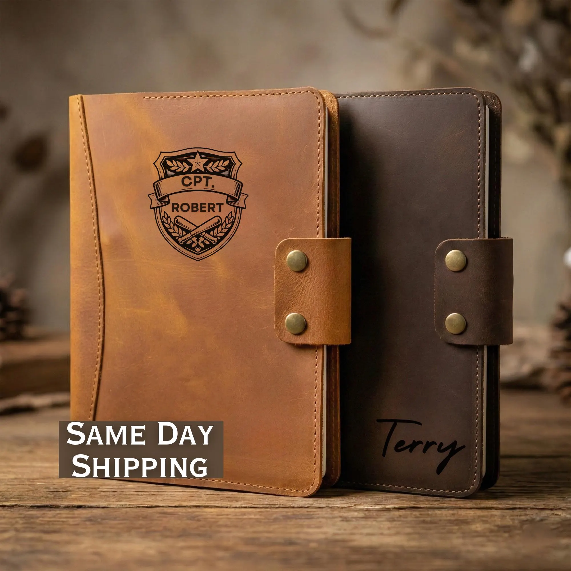Personalized Leather Portfolio for Police, A4 A5 Document Holder, Law Enforcement Padfolio, Retiree Gifts, Retirement Gift for Officers