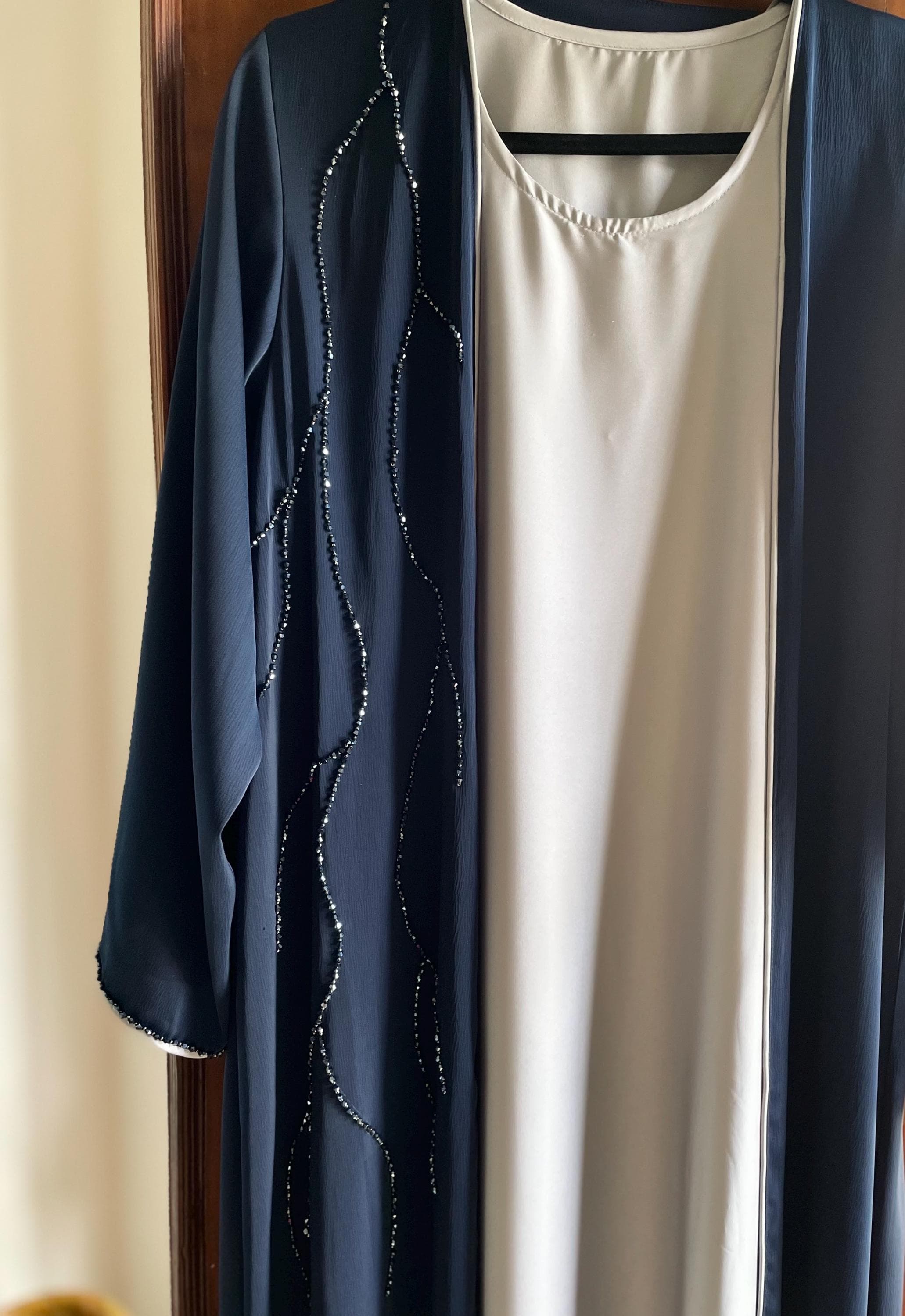 Minimal Beaded Abaya 3-Piece Set | Simple Modest Wear - image 2