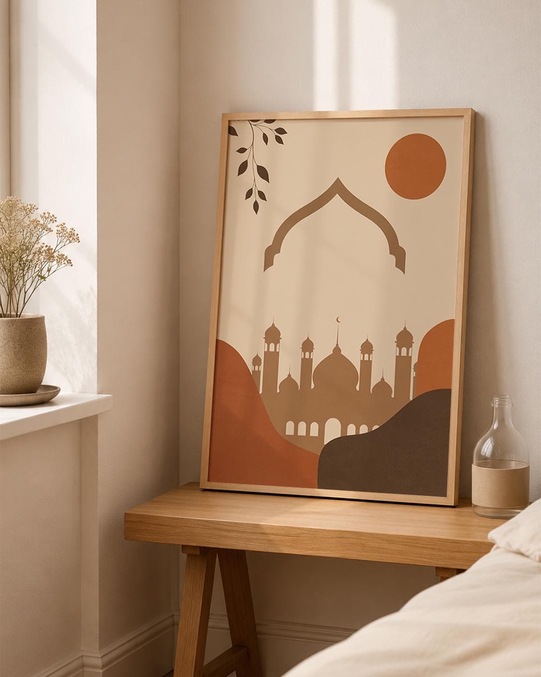 Set of 3 Modern Boho Islamic Wall Art, Subhanallah & Alhamdulillah Calligraphy Printables, Neutral Warm Home Decor (Digital Download) - image 4