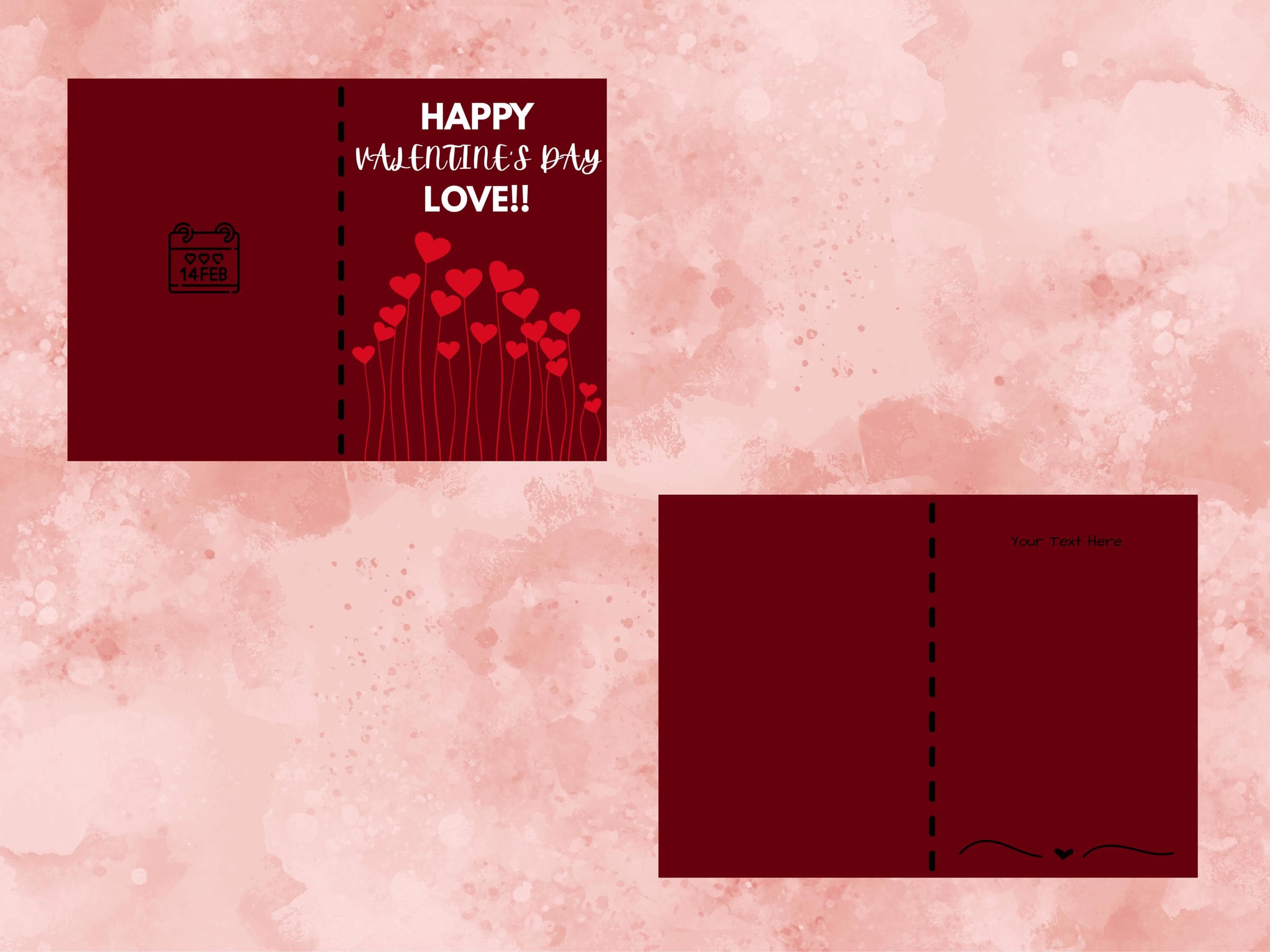 Valentine's Day Card Editable Template, Instant Download, Greeting Card, Minimalist Red Card, Digital Download - image 3