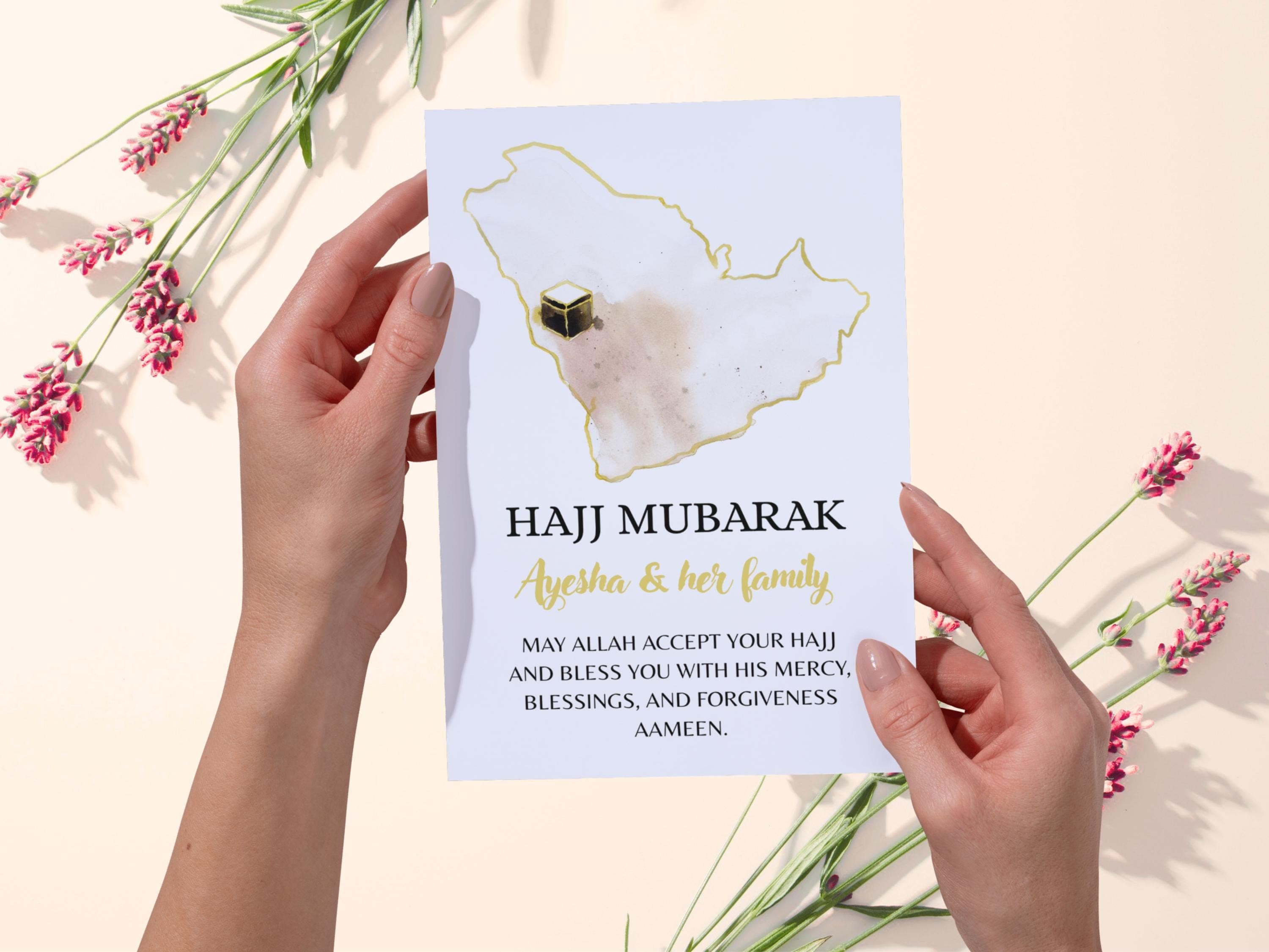 Customized Hajj Mubarak Card, Hajj Mubarak Card, Hajj Card Printable, Hajj Greeting Card, Custom Hajj Mubarak Card, Hajj Card