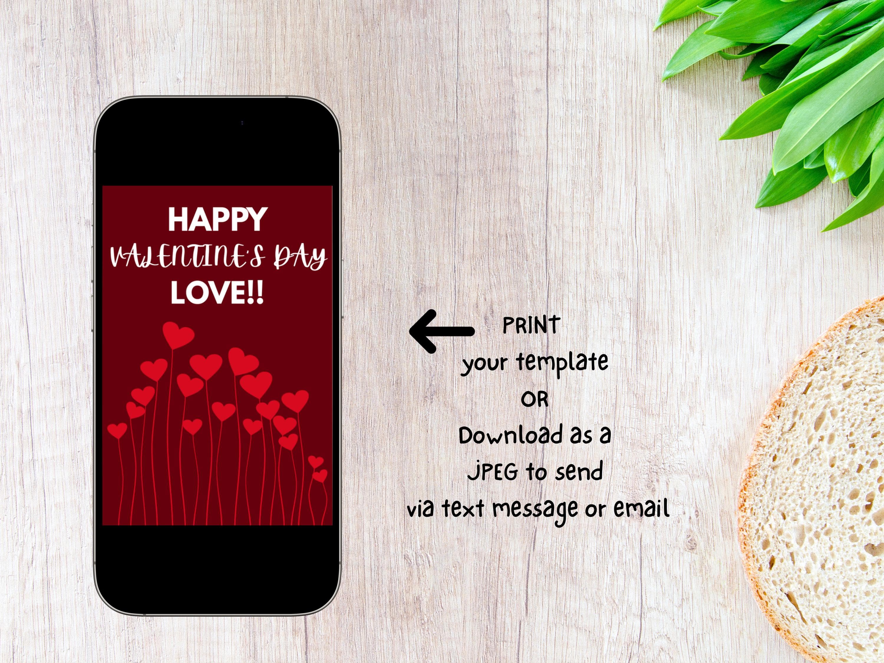 Valentine's Day Card Editable Template, Instant Download, Greeting Card, Minimalist Red Card, Digital Download - image 5