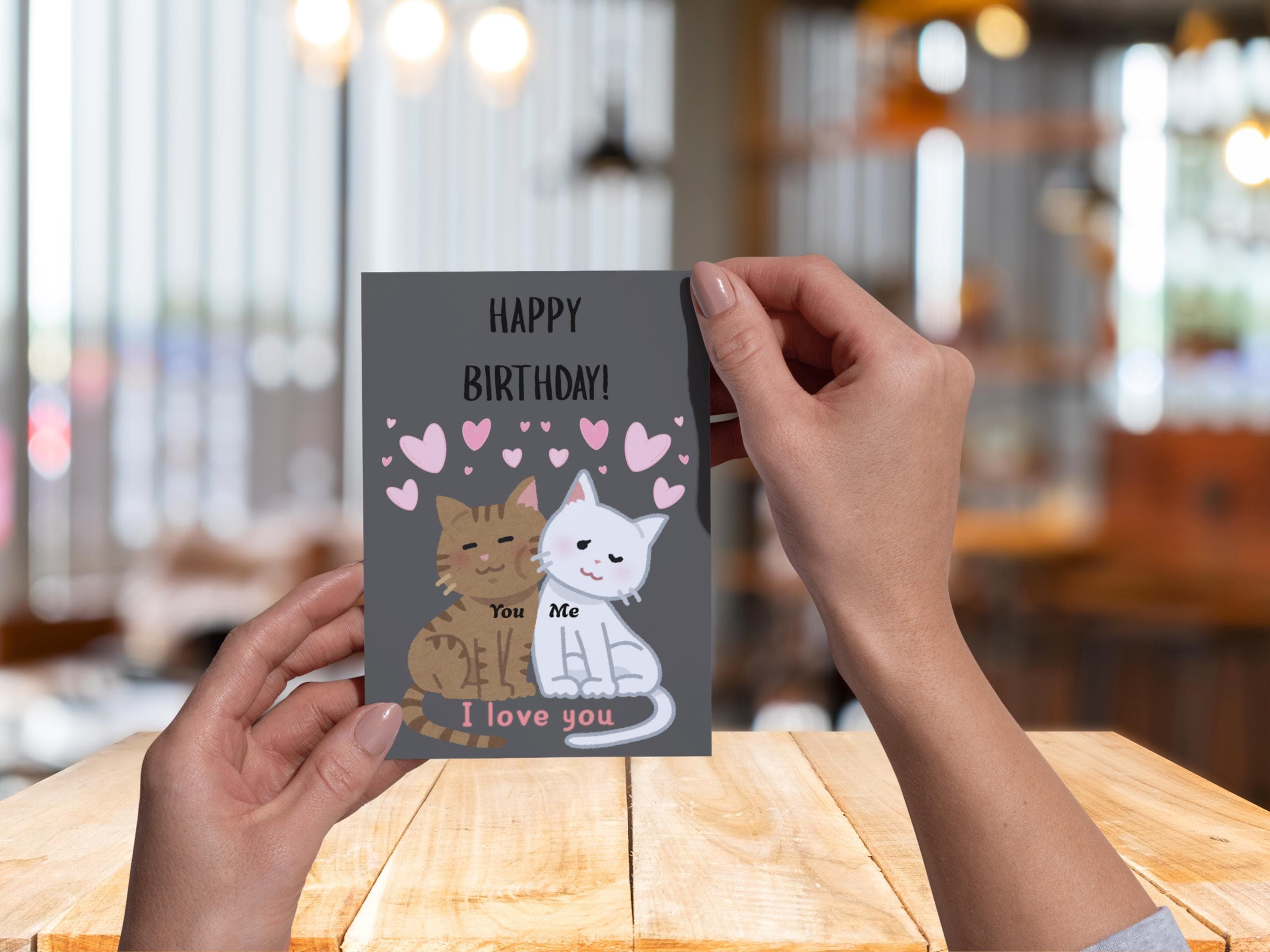 Birthday Card Cat, Cute Cat Meme, Love And Care, Cute Gift For Husband, Wife, Him, Her, Girlfriend, Boyfriend, Cat Card - image 5