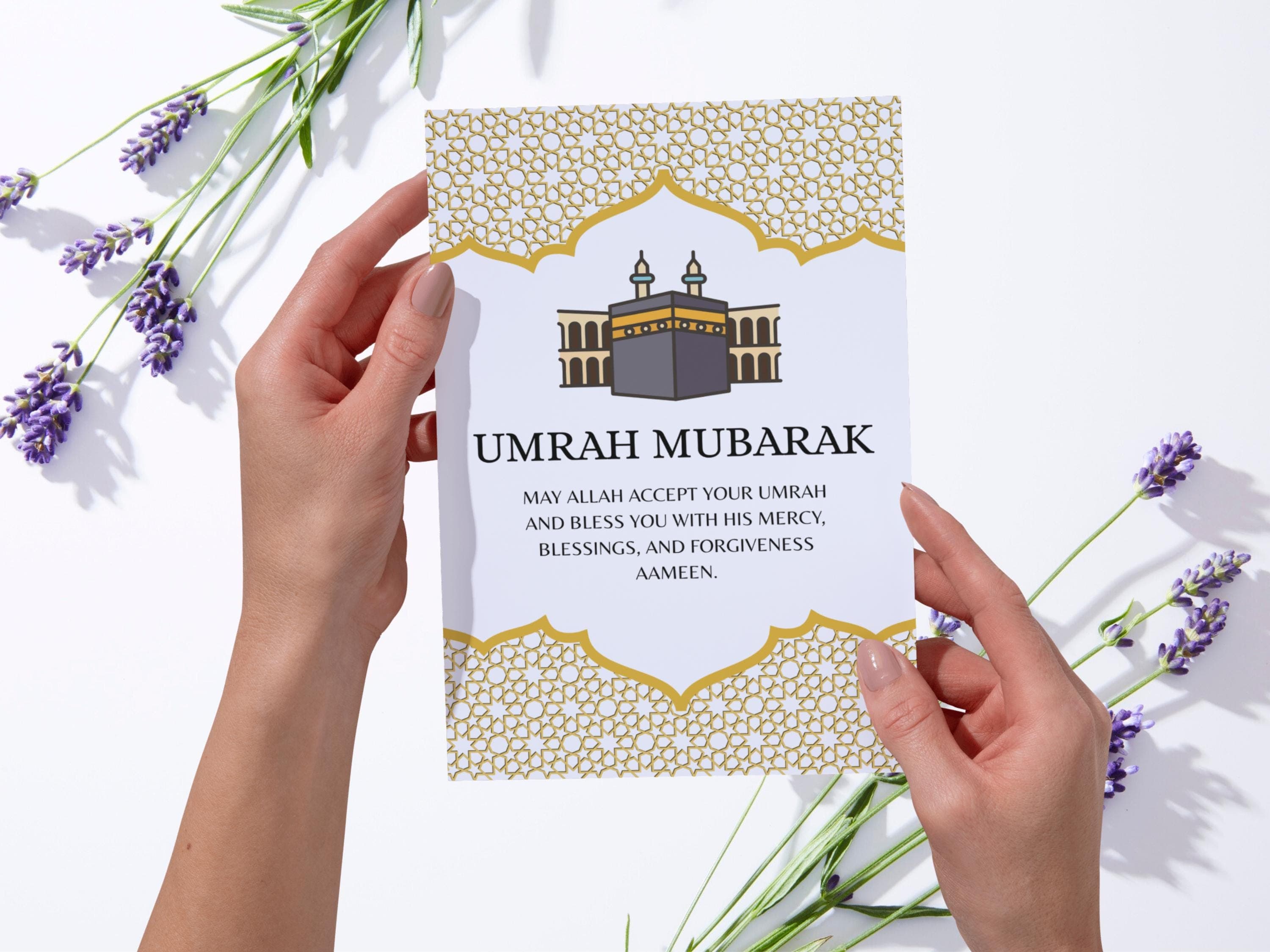 Umrah Mubarak Card, Umrah Card Printable, Umrah Gift, Umrah Mubarak Gift Printable, Islamic Greeting Card For Umrah, Mecca, Digital Download