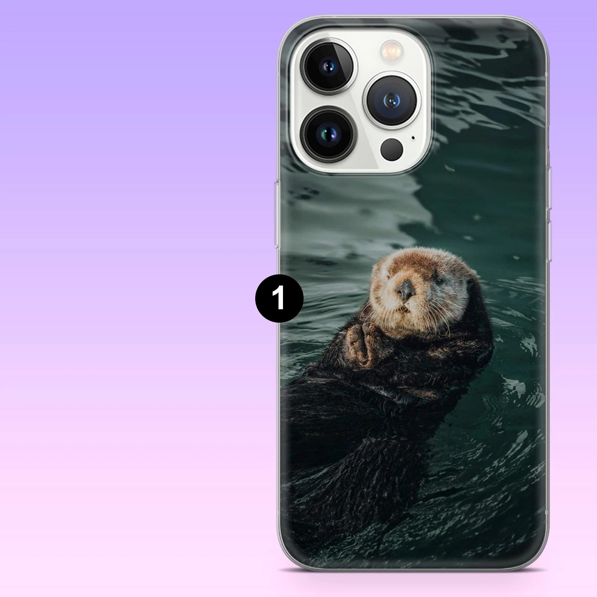 Sea Otter Phone Case Cute Marine Animal Cover for iPhone 17Pro, 16, 15, 14, 13, 12, Samsung S25, S24, S23Fe, S22, A16, A56, Pixel 10, 9Pro - image 3