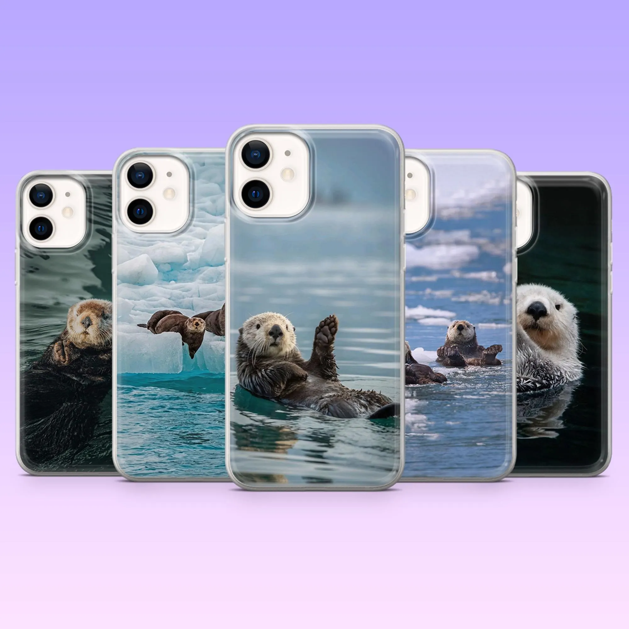 Sea Otter Phone Case Cute Marine Animal Cover for iPhone 17Pro, 16, 15, 14, 13, 12, Samsung S25, S24, S23Fe, S22, A16, A56, Pixel 10, 9Pro